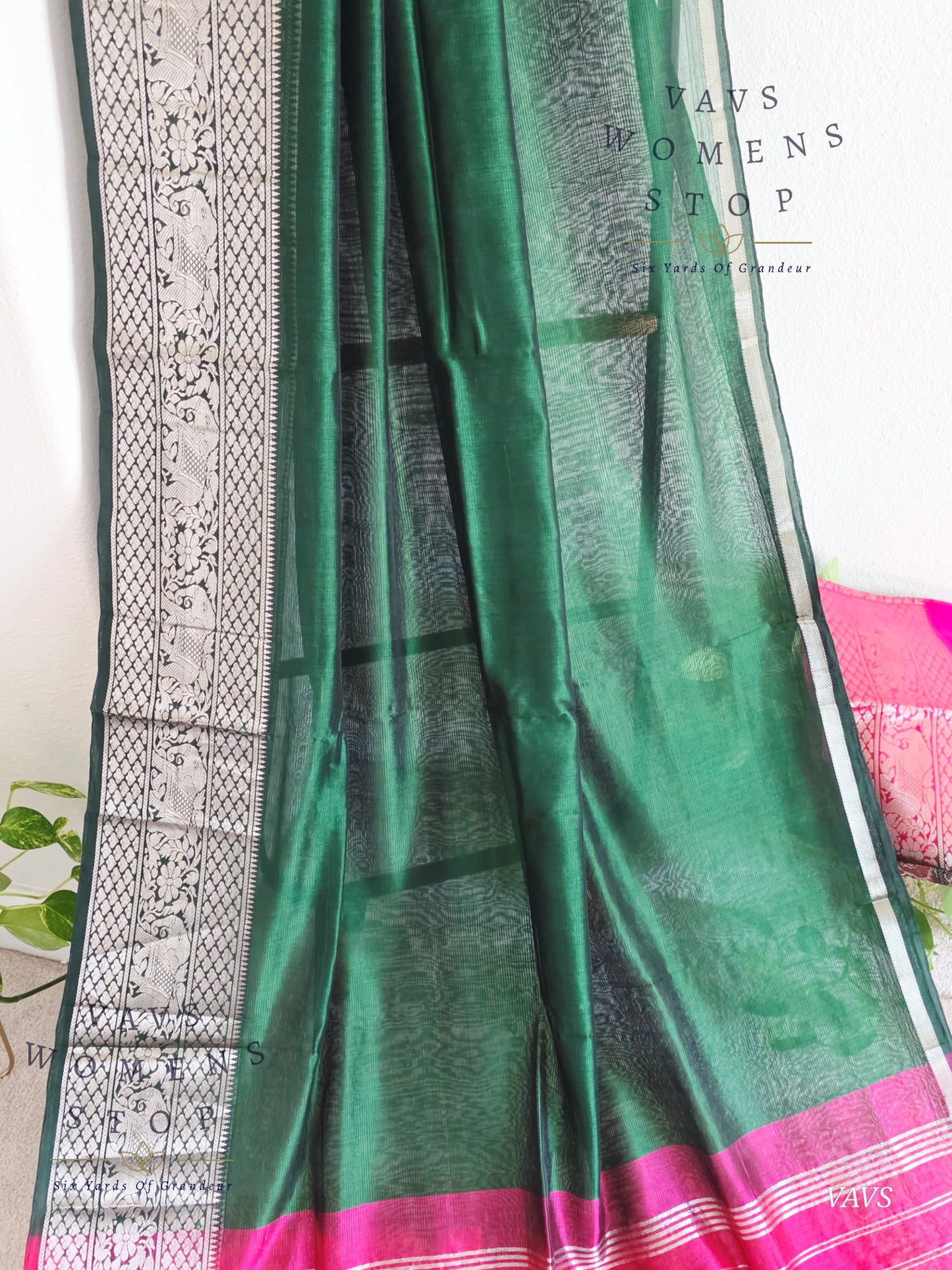 Mangalagiri Pattu Silk Cotton Saree with Kanchi Border