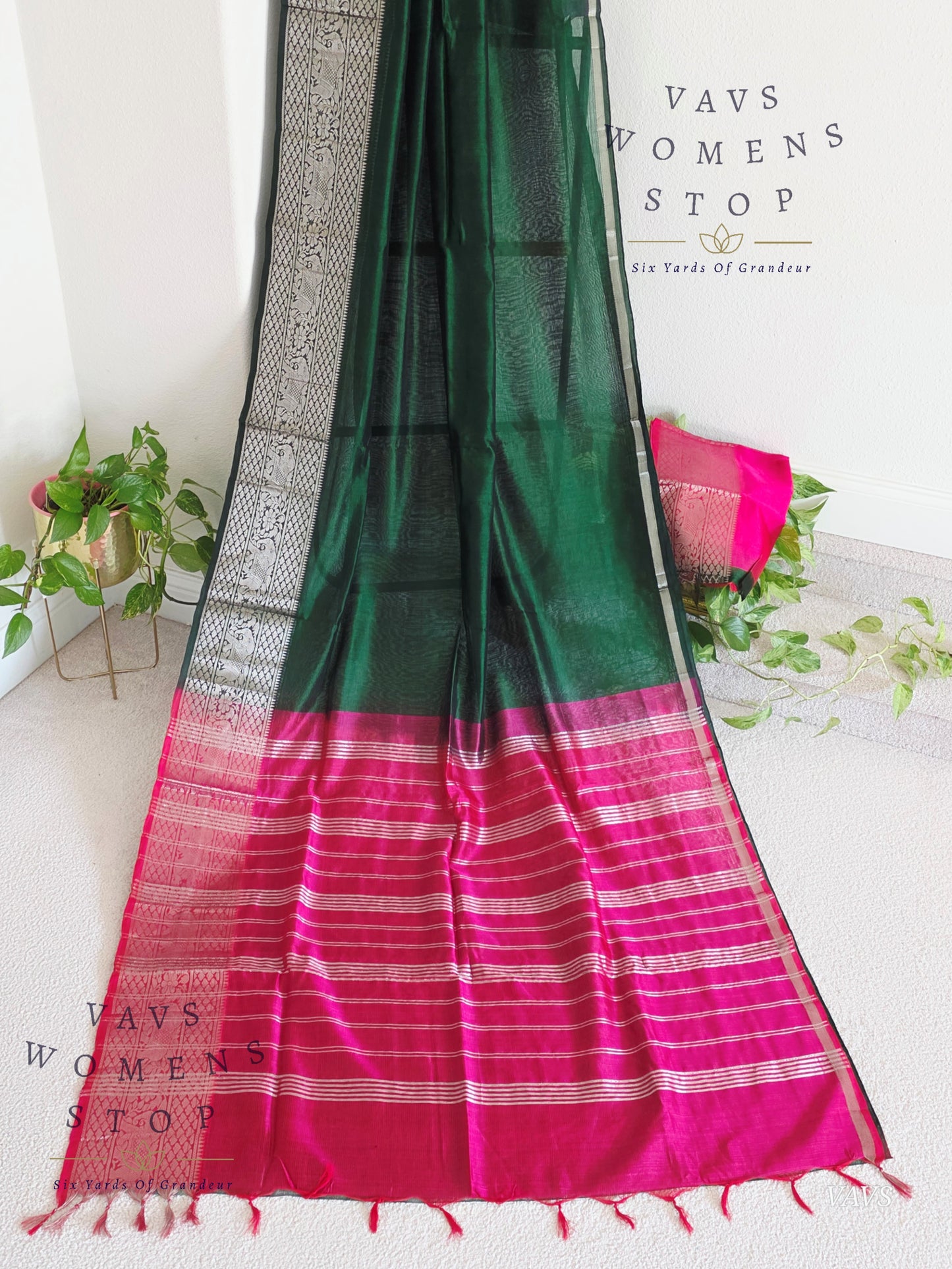 Mangalagiri Pattu Silk Cotton Saree with Kanchi Border