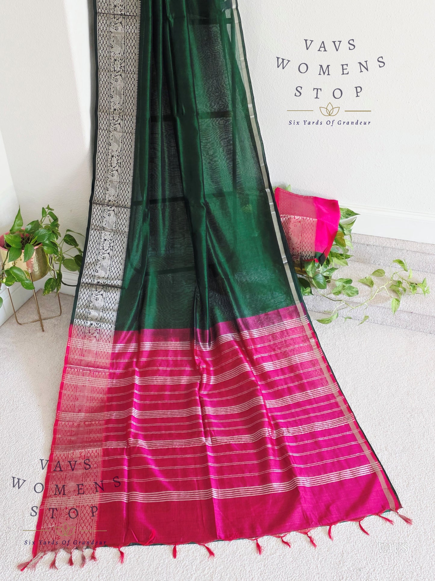 Mangalagiri Pattu Silk Cotton Saree with Kanchi Border