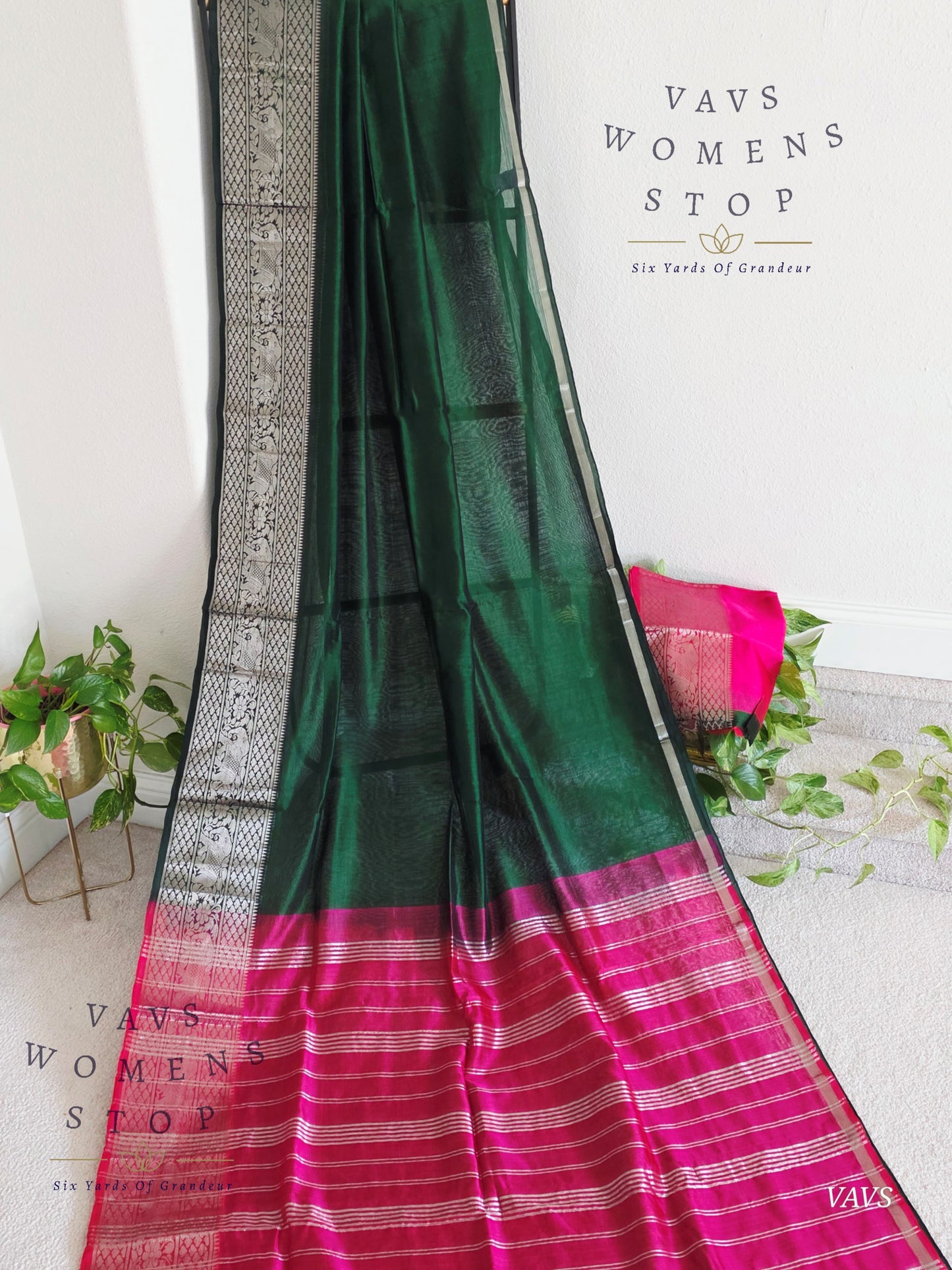 Mangalagiri Pattu Silk Cotton Saree with Kanchi Border