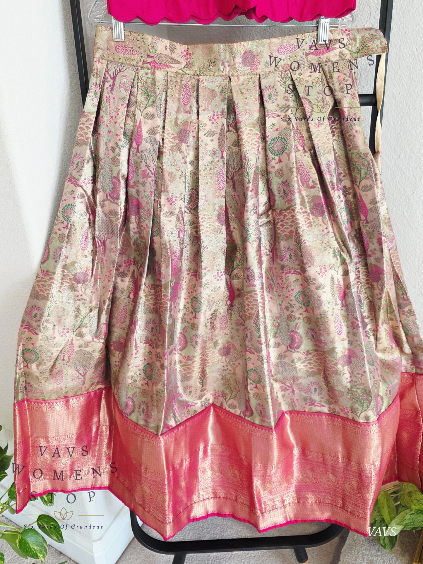 Semi Kanchi Pattu Silk Lehenga Set for Girls – Traditional Pavadai for Ages 11 to 12 | Ready to Ship from USA