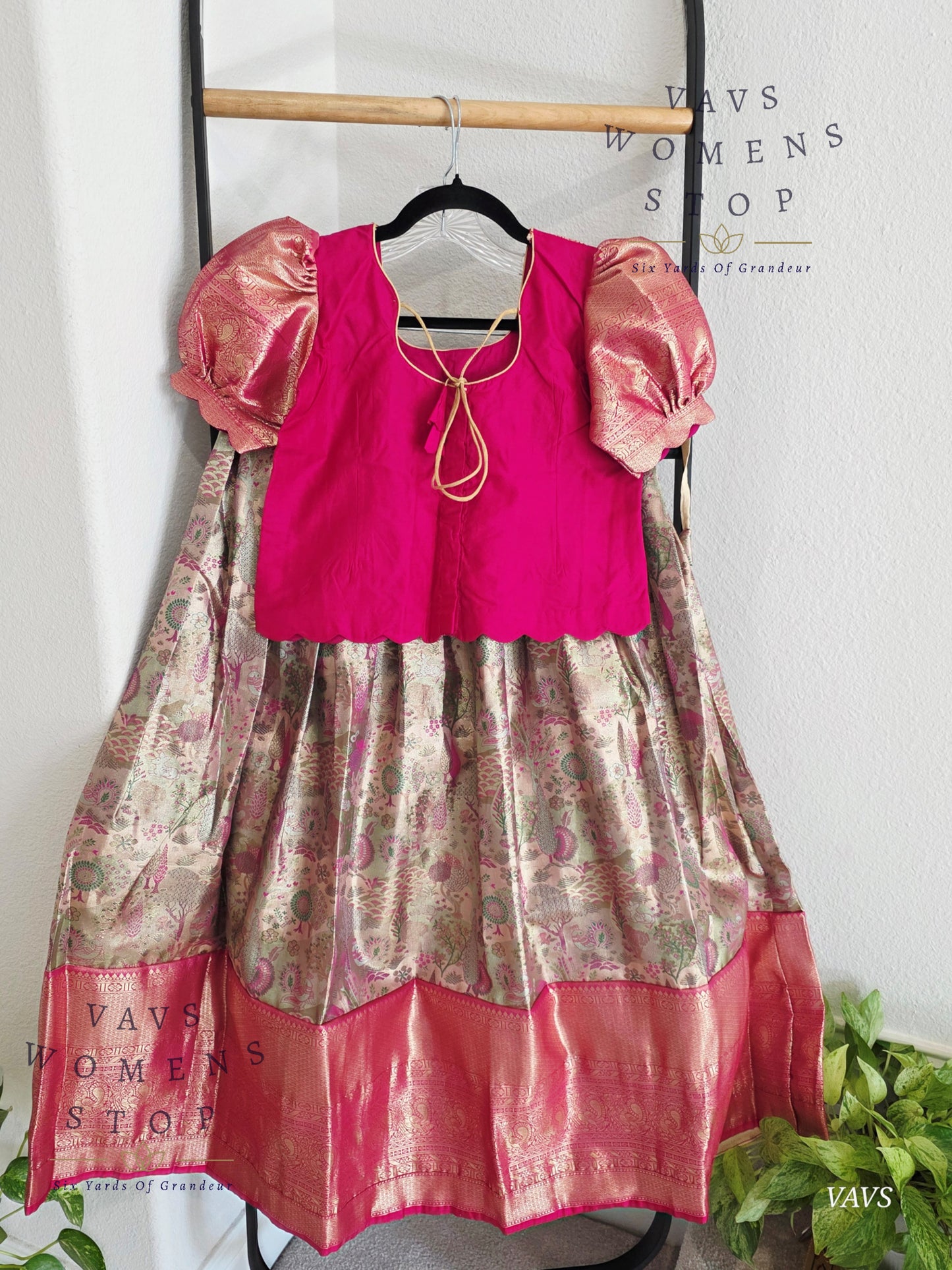 Semi Kanchi Pattu Silk Lehenga Set for Girls – Traditional Pavadai for Ages 11 to 12 | Ready to Ship from USA