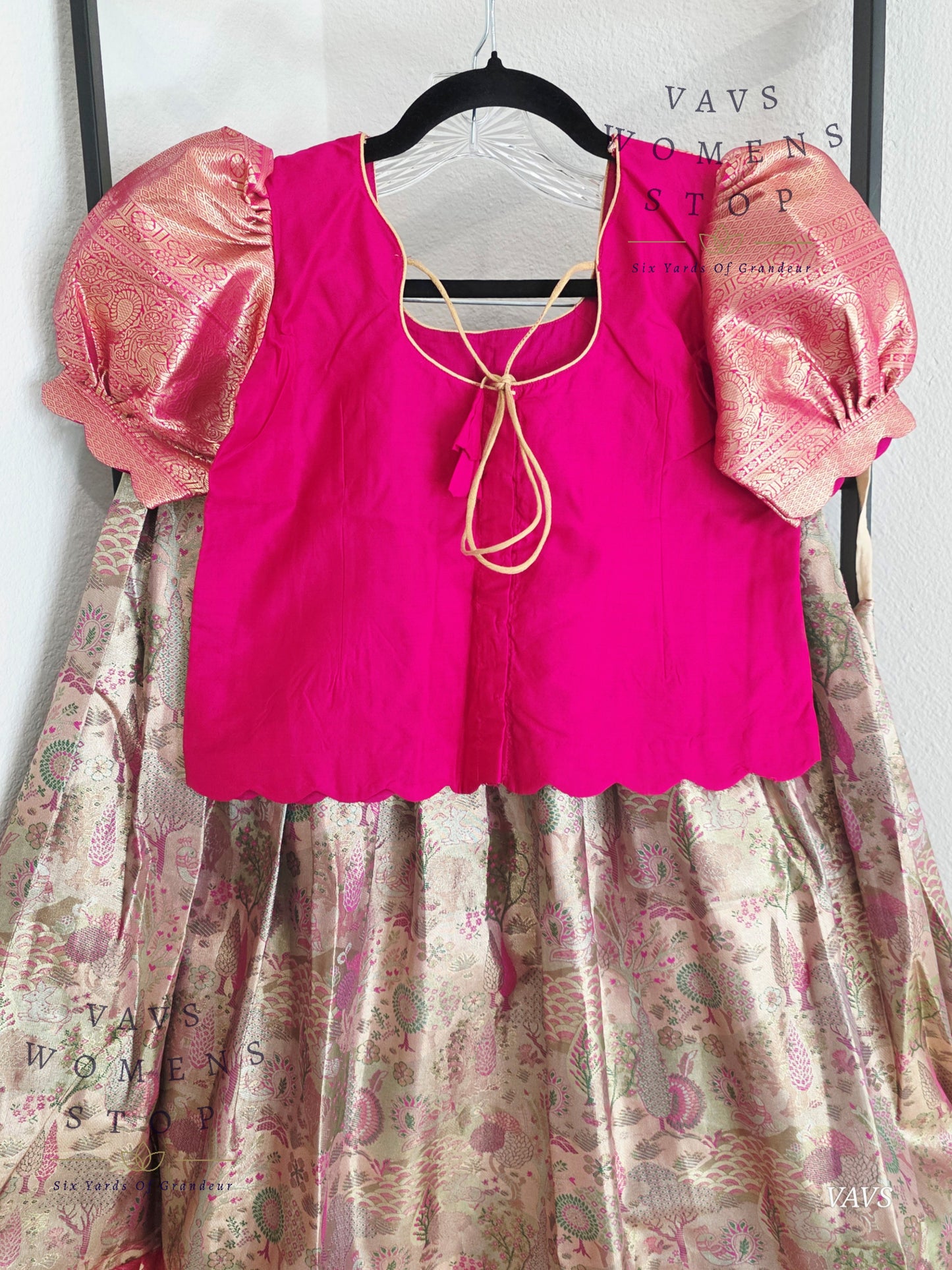 Semi Kanchi Pattu Silk Lehenga Set for Girls – Traditional Pavadai for Ages 11 to 12 | Ready to Ship from USA