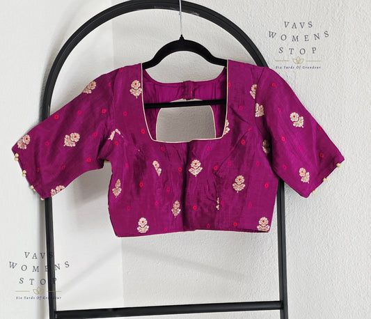 Purple Shade Munga Crepe Silk Stitched Blouse