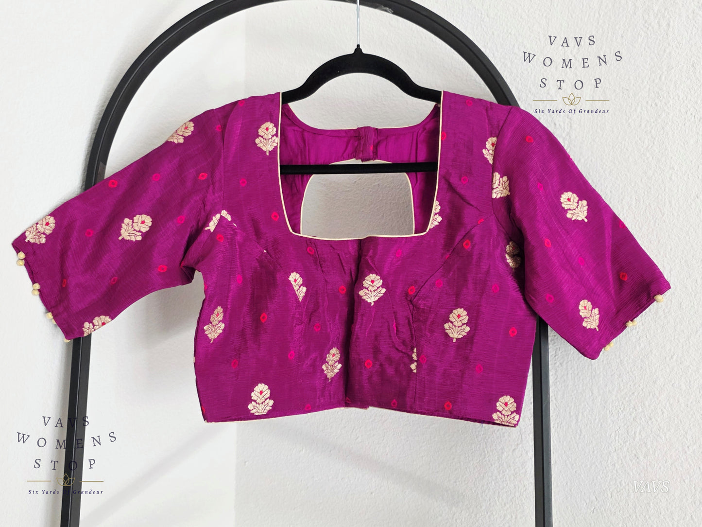 Purple Shade Munga Crepe Silk Stitched Blouse
