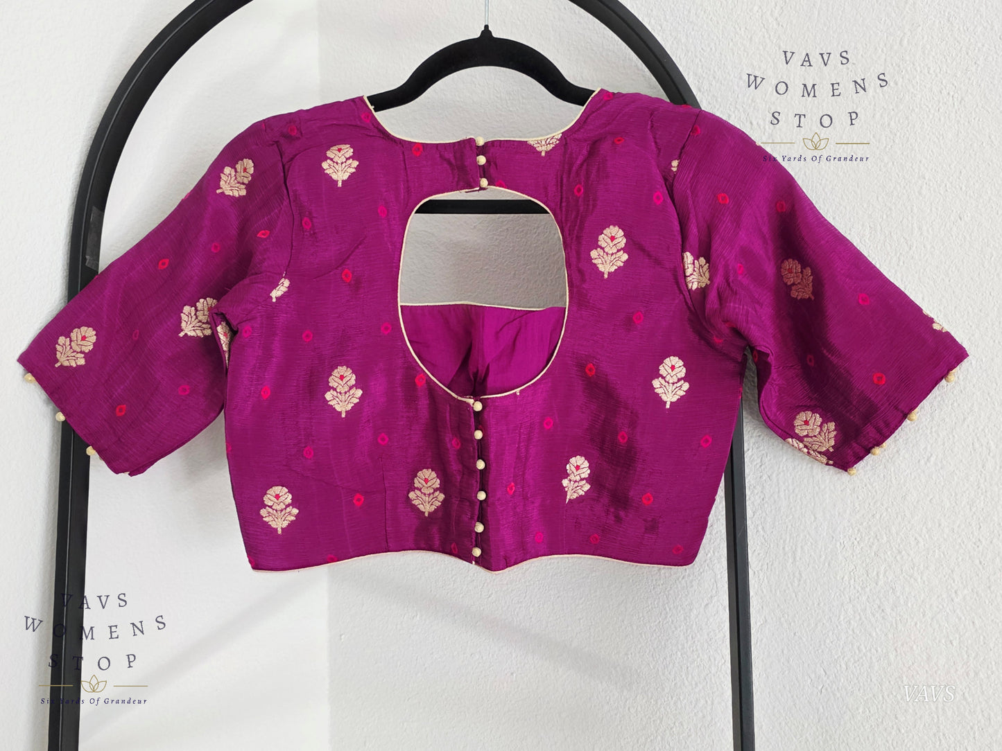 Purple Shade Munga Crepe Silk Stitched Blouse