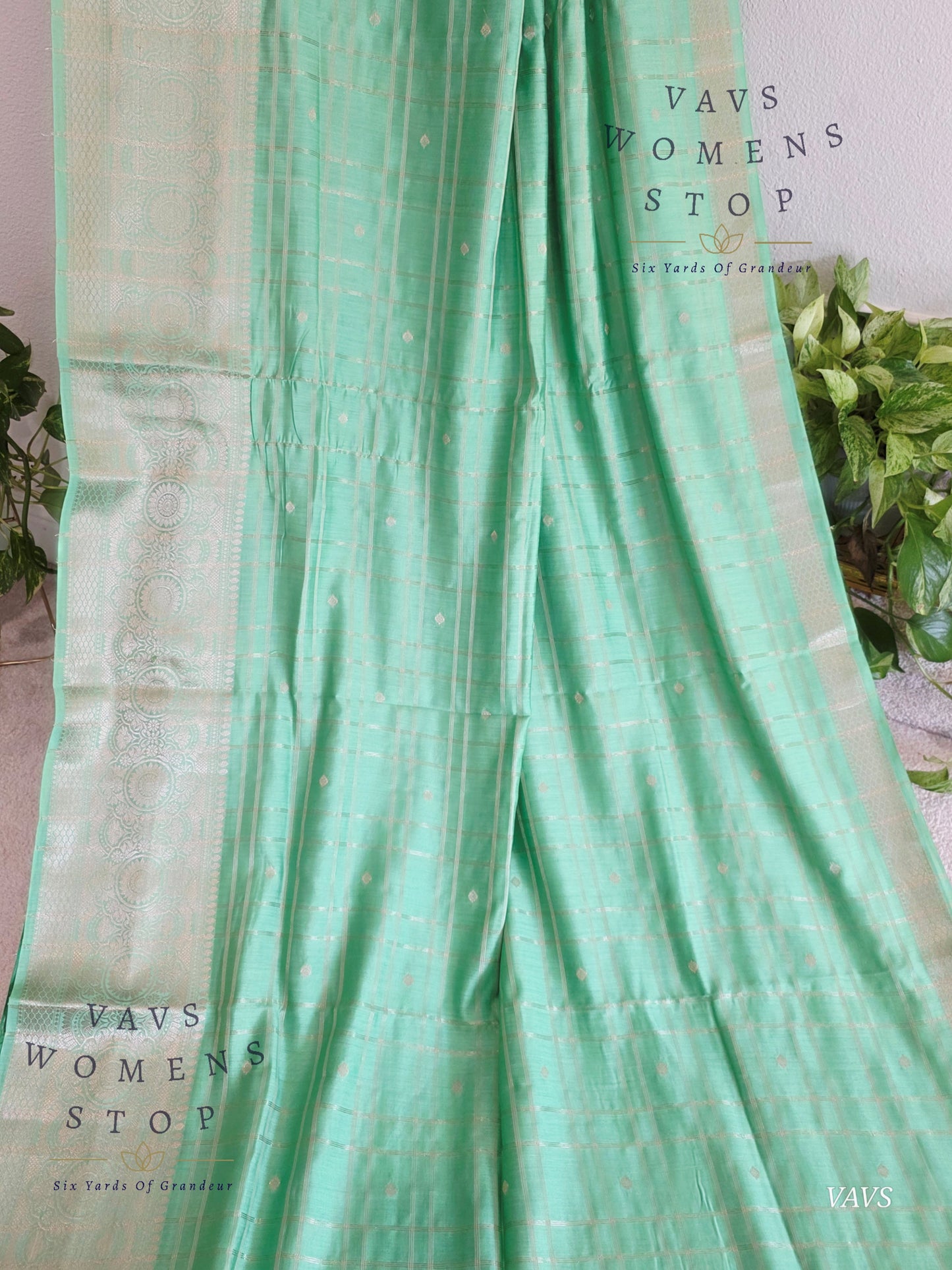 Soft Chanderi Linen Style Saree - Stitched Blouse