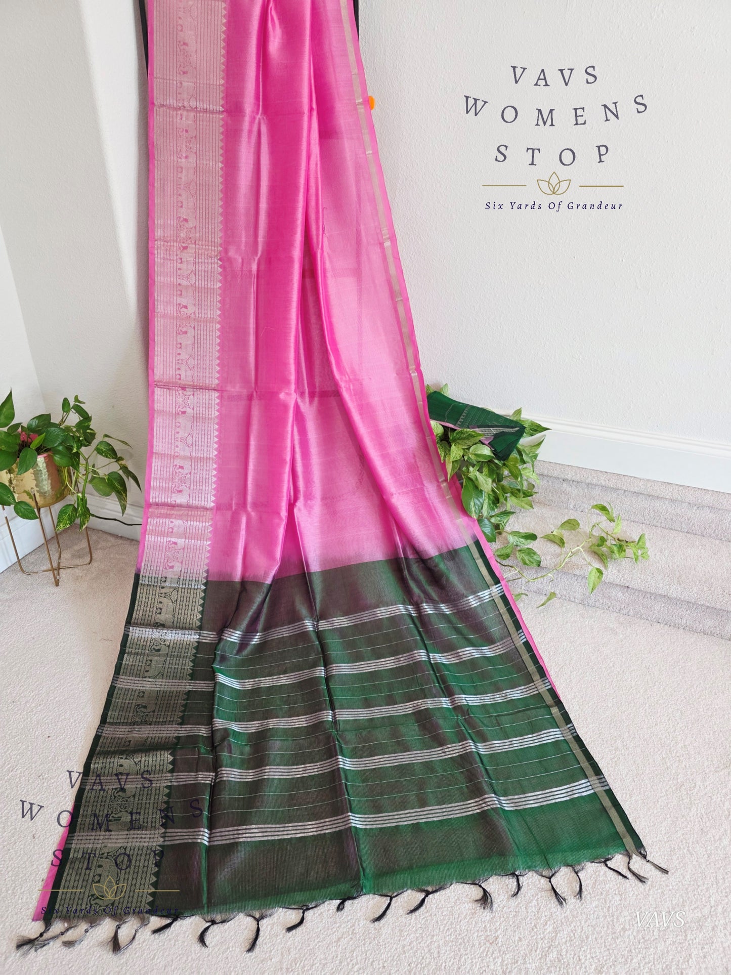 Mangalagiri Pattu Silk Cotton Saree with Kanchi Border
