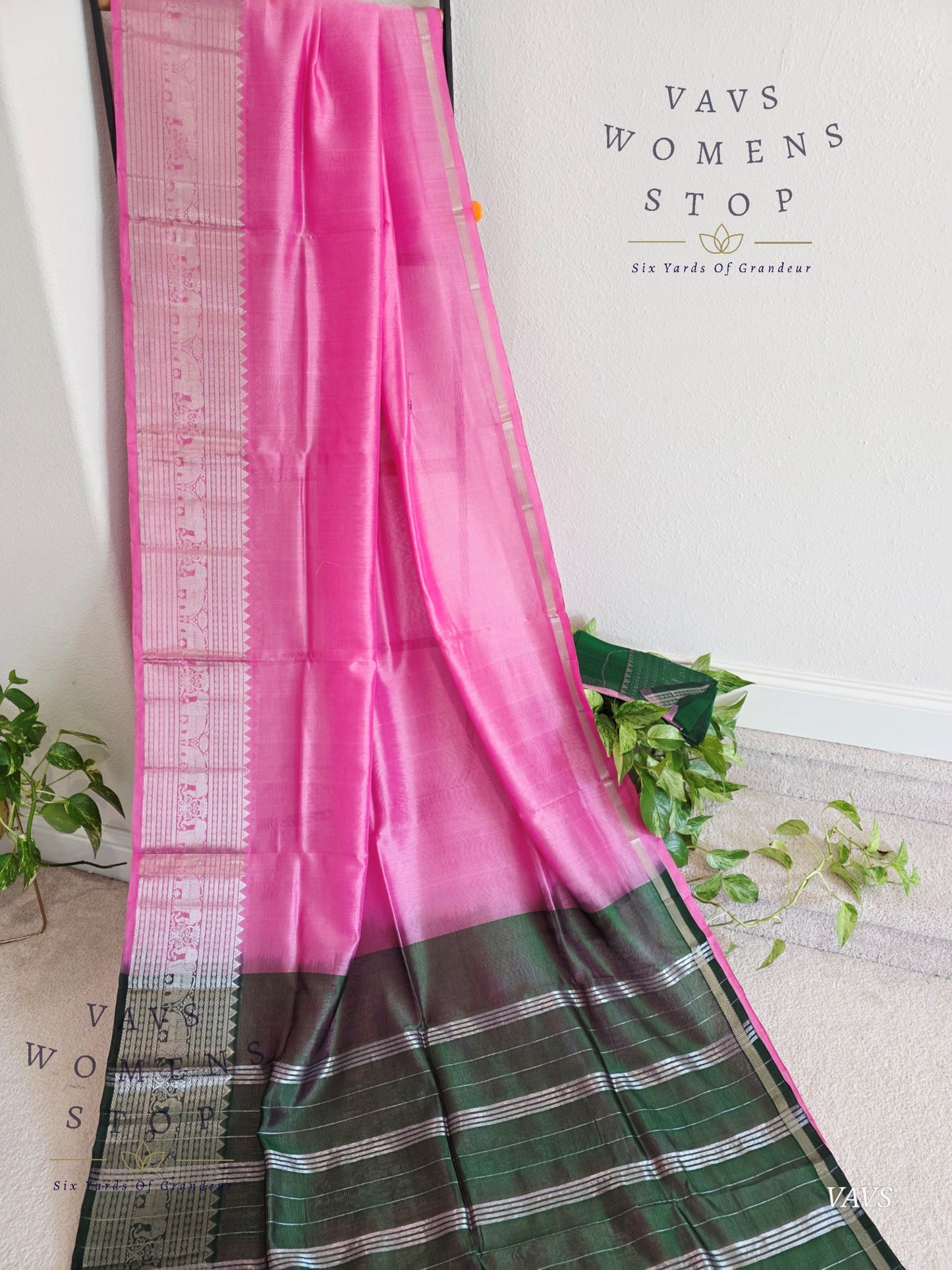 Mangalagiri Pattu Silk Cotton Saree with Kanchi Border