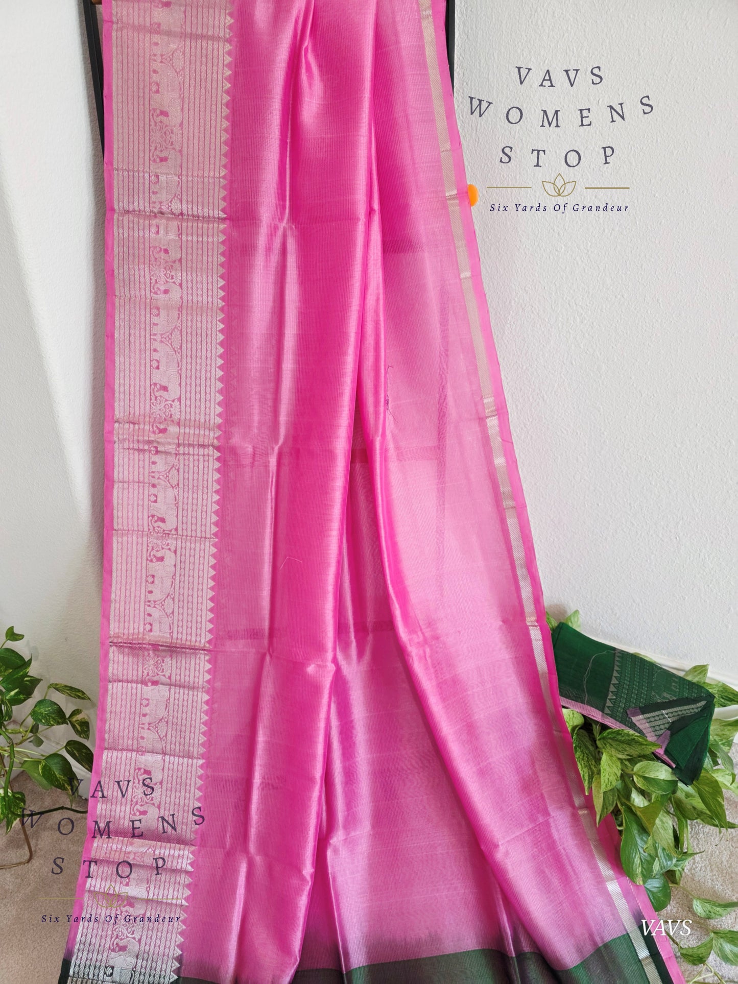 Mangalagiri Pattu Silk Cotton Saree with Kanchi Border