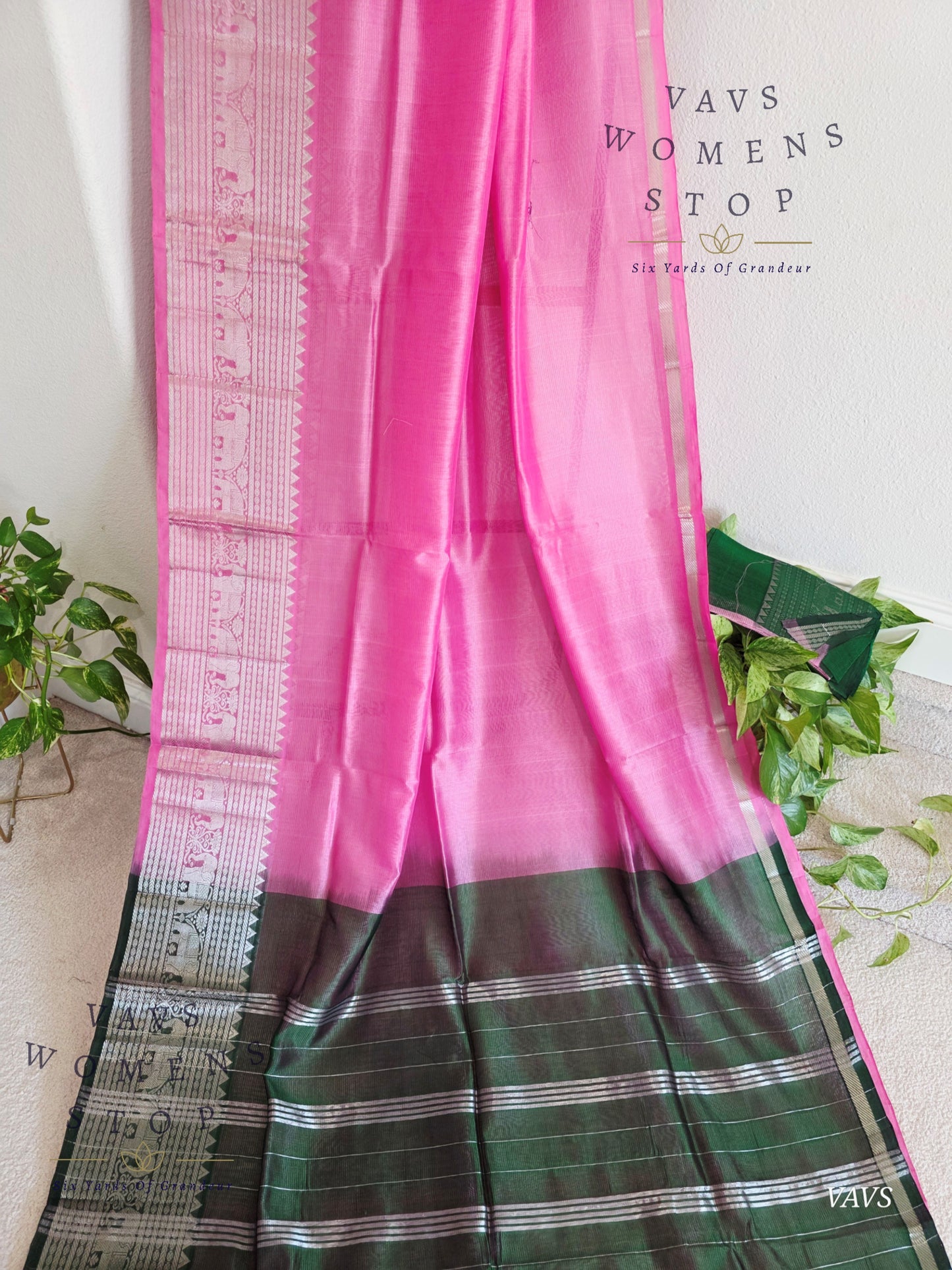 Mangalagiri Pattu Silk Cotton Saree with Kanchi Border