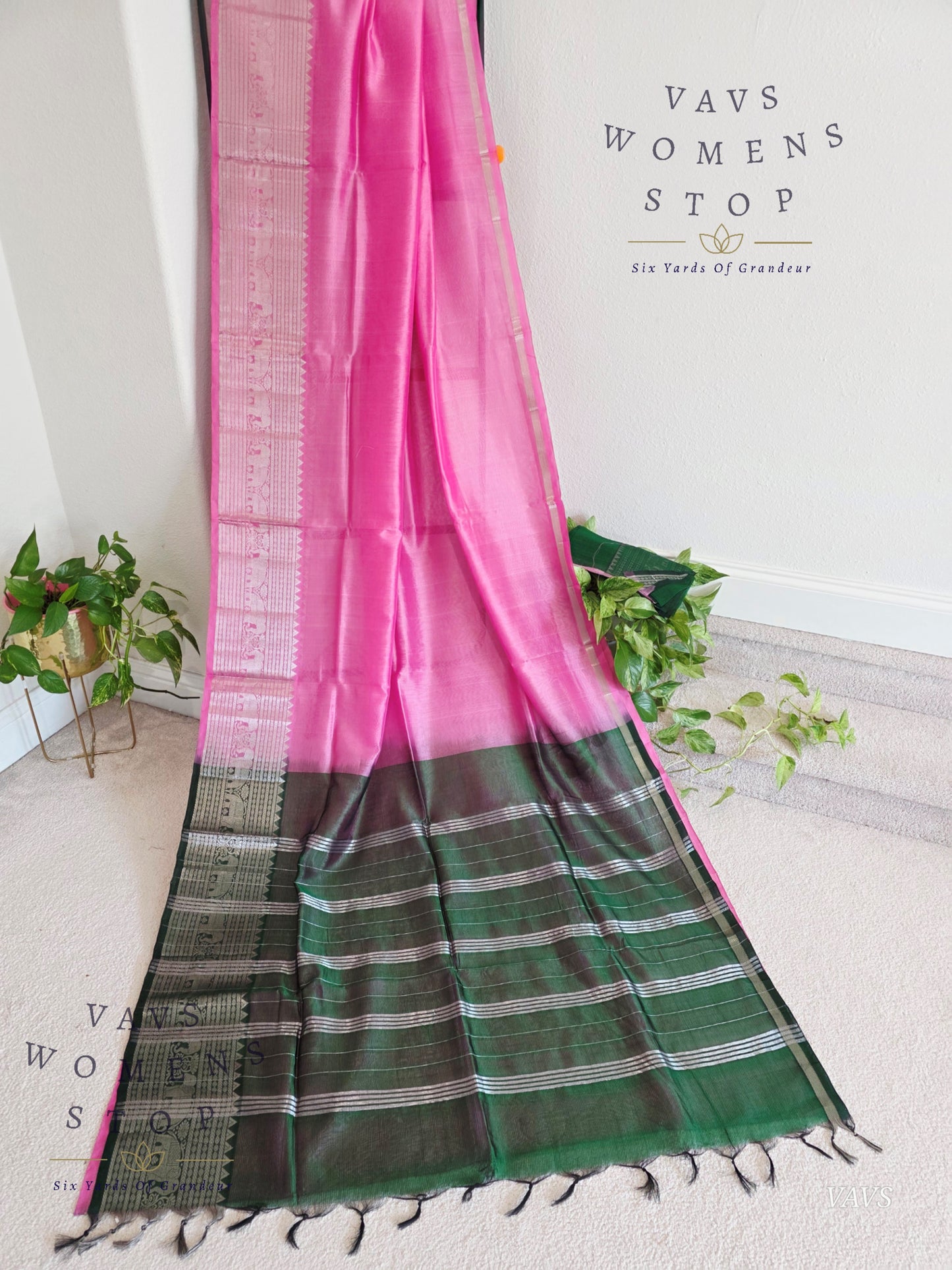 Mangalagiri Pattu Silk Cotton Saree with Kanchi Border