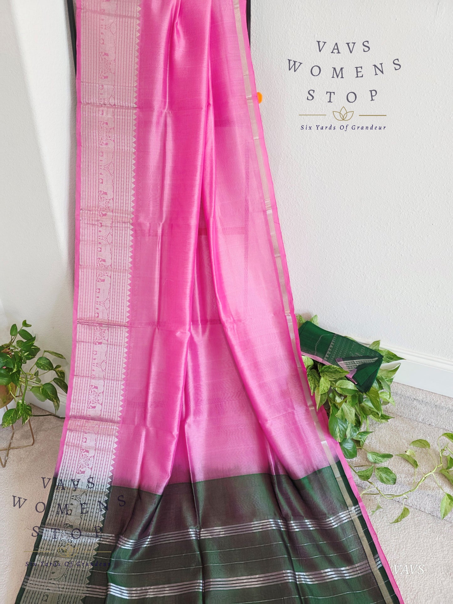 Mangalagiri Pattu Silk Cotton Saree with Kanchi Border
