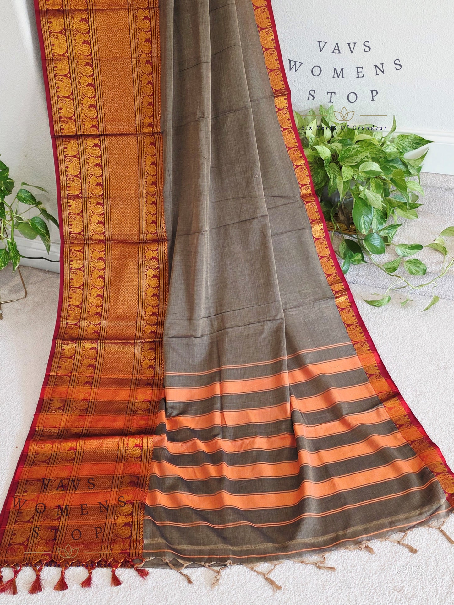 Soft Narayanpet Cotton Saree with Stitched Blouse