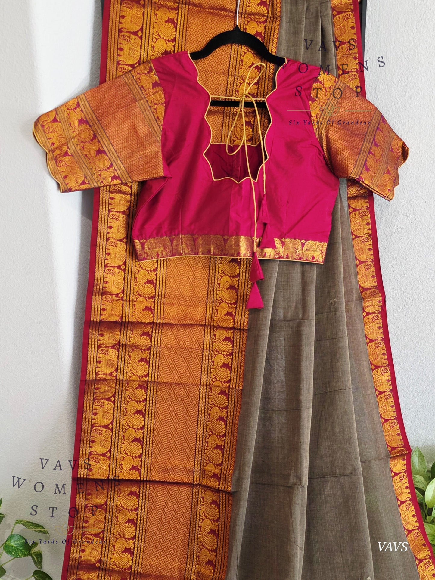 Soft Narayanpet Cotton Saree with Stitched Blouse