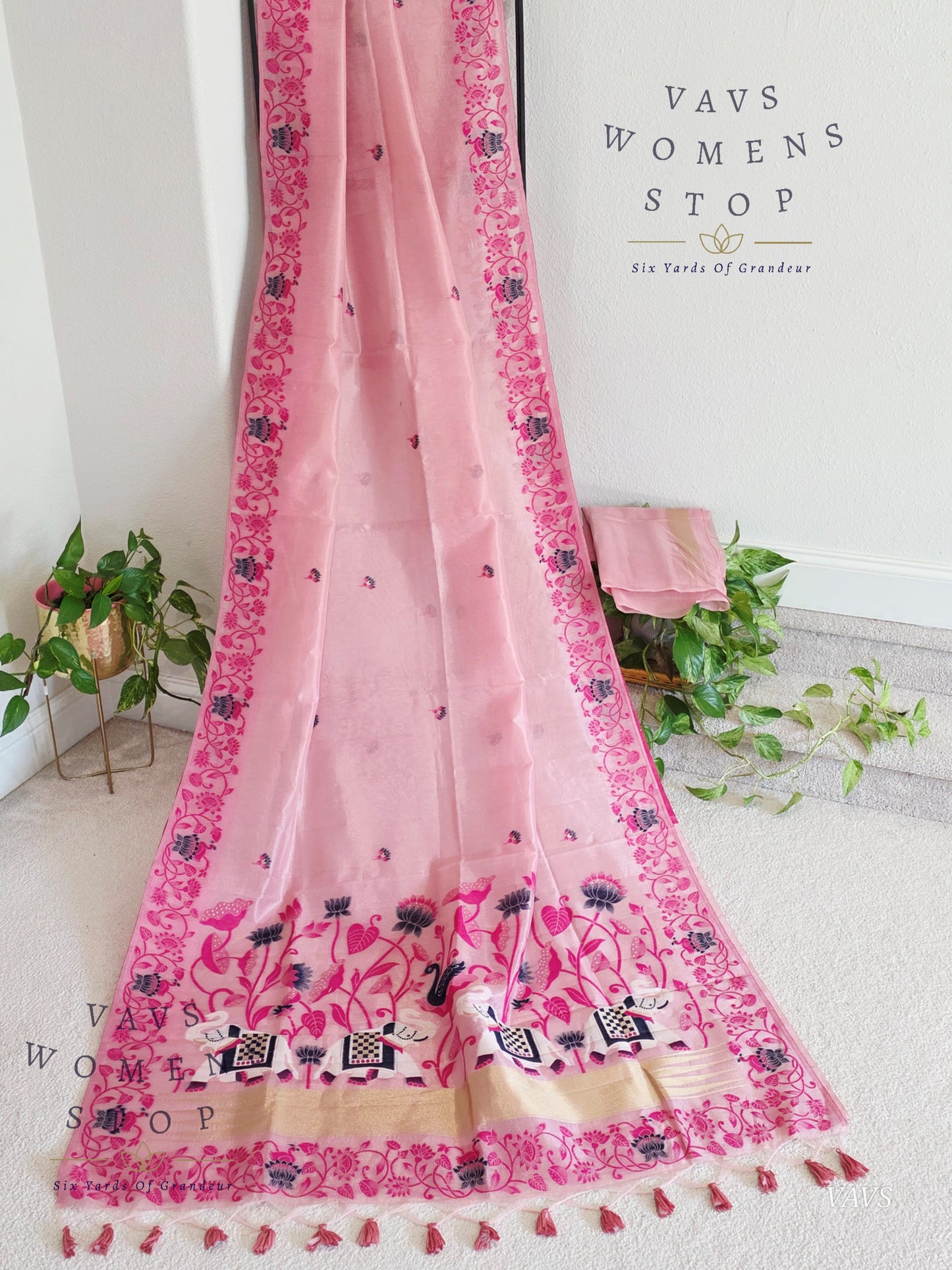 Semi Tissue Silk Cotton Jamdani Style Saree