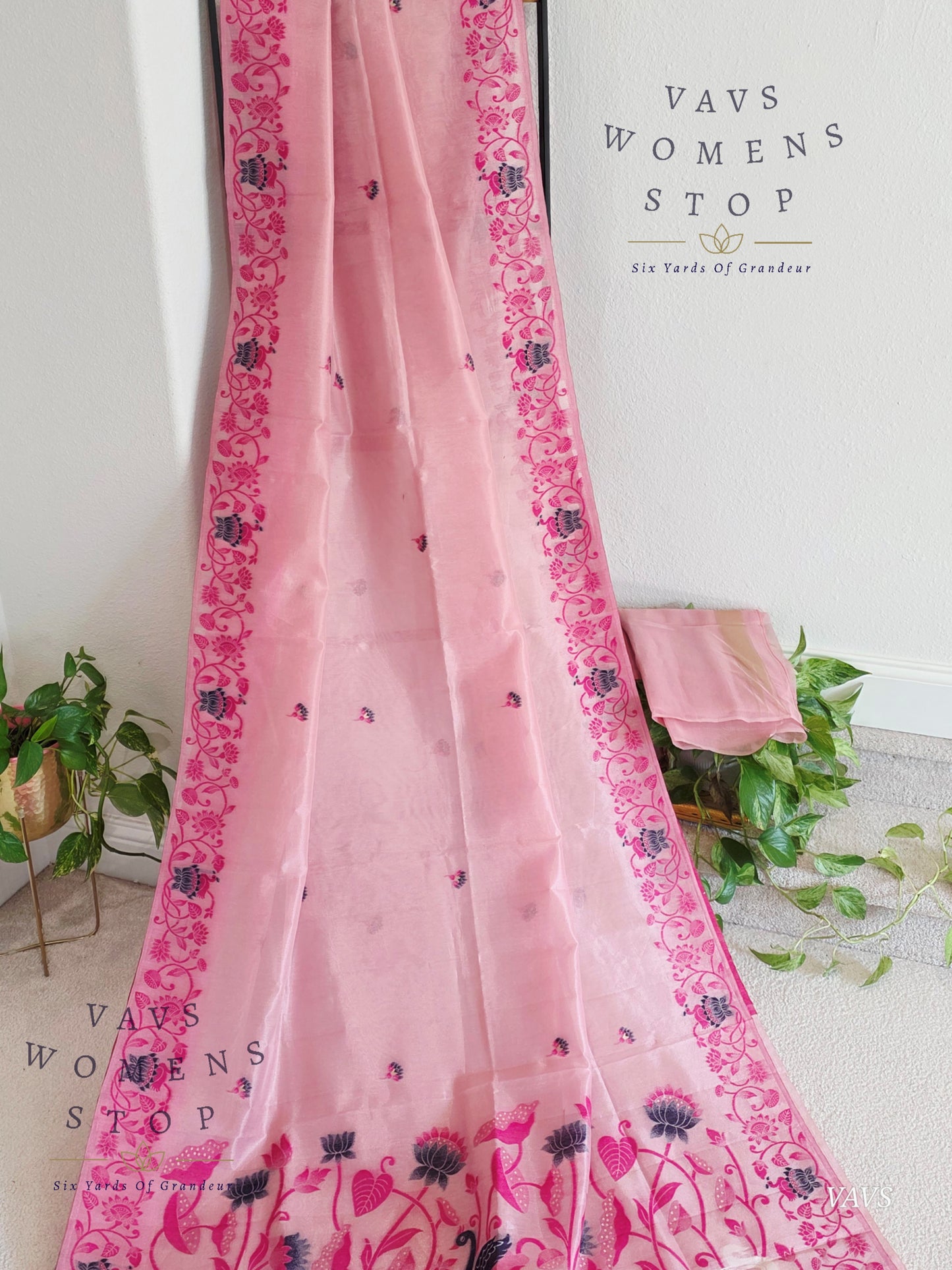 Semi Tissue Silk Cotton Jamdani Style Saree