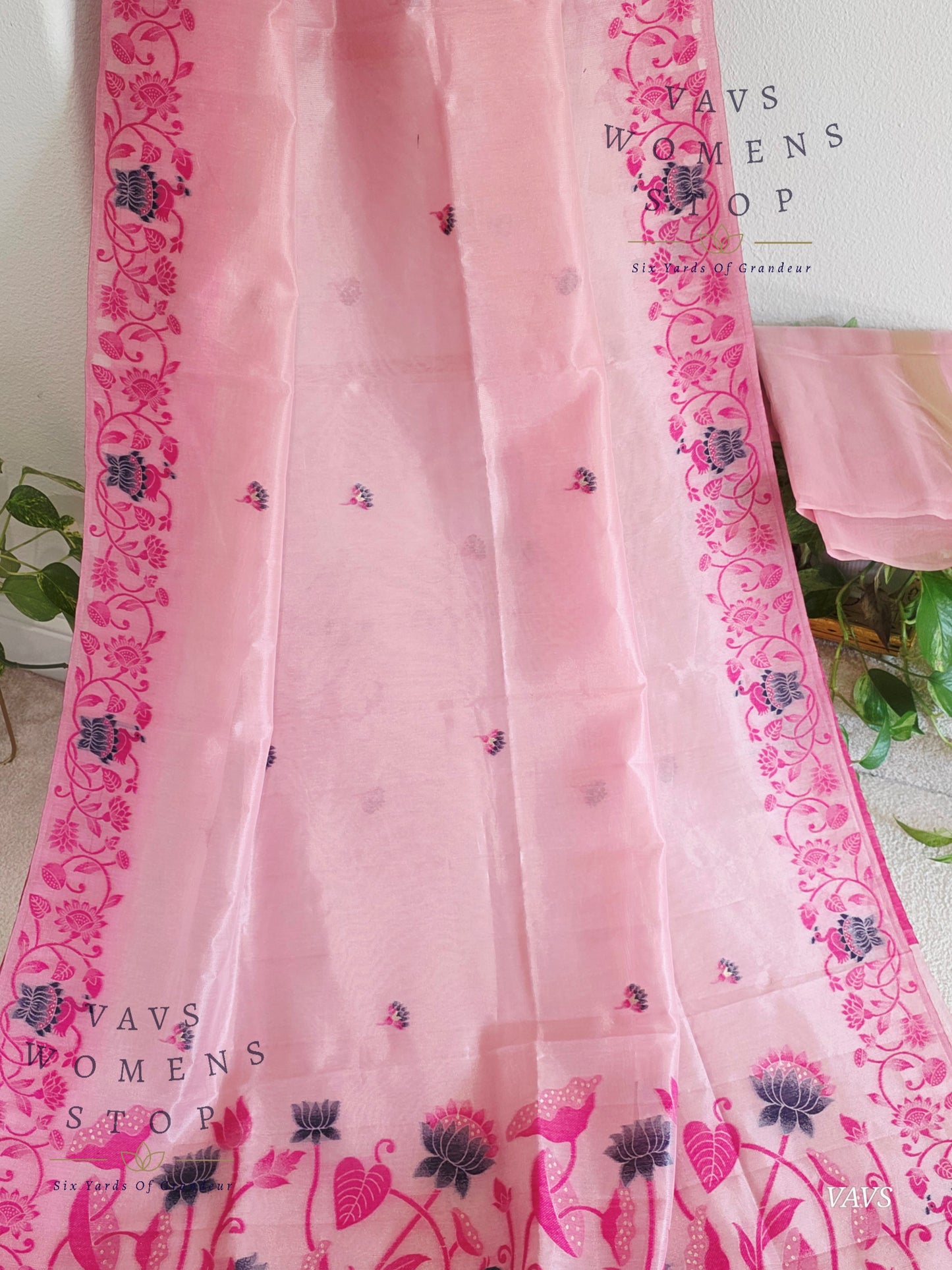 Semi Tissue Silk Cotton Jamdani Style Saree