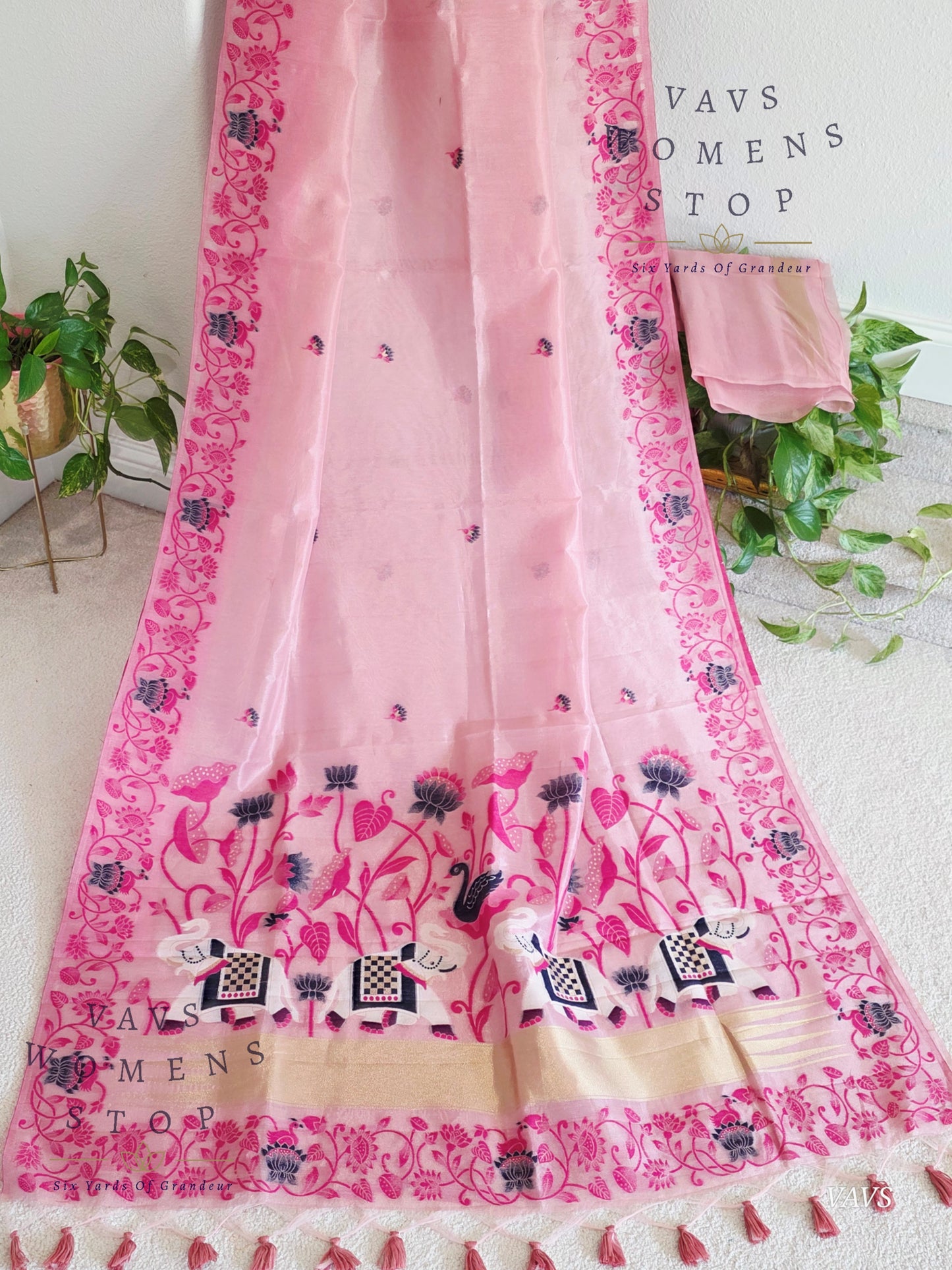 Semi Tissue Silk Cotton Jamdani Style Saree