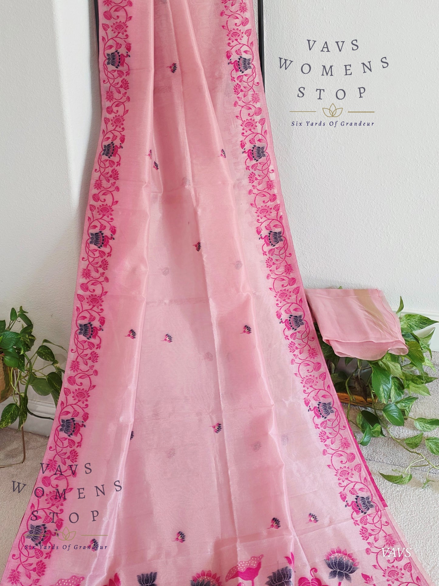 Semi Tissue Silk Cotton Jamdani Style Saree