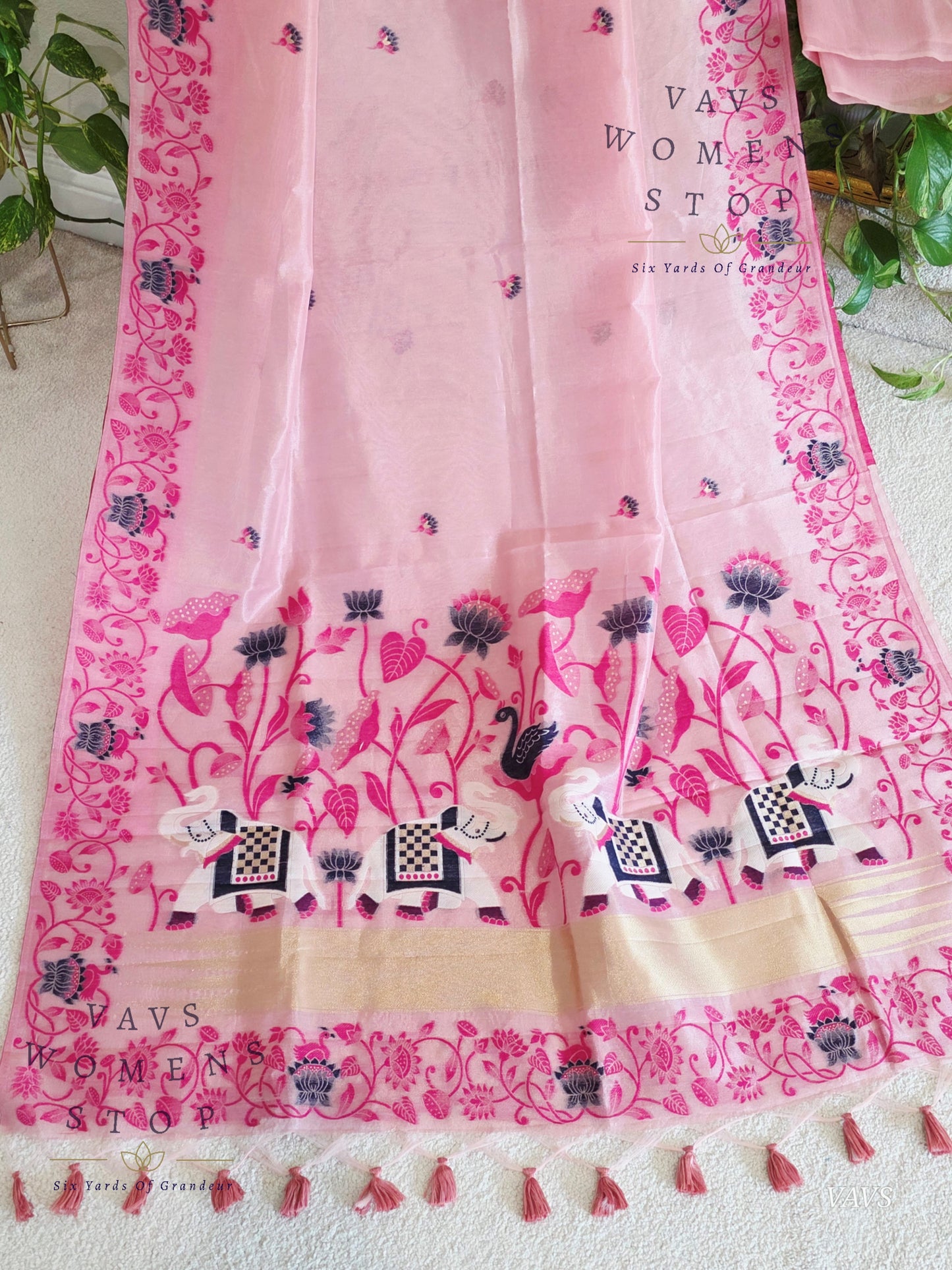 Semi Tissue Silk Cotton Jamdani Style Saree