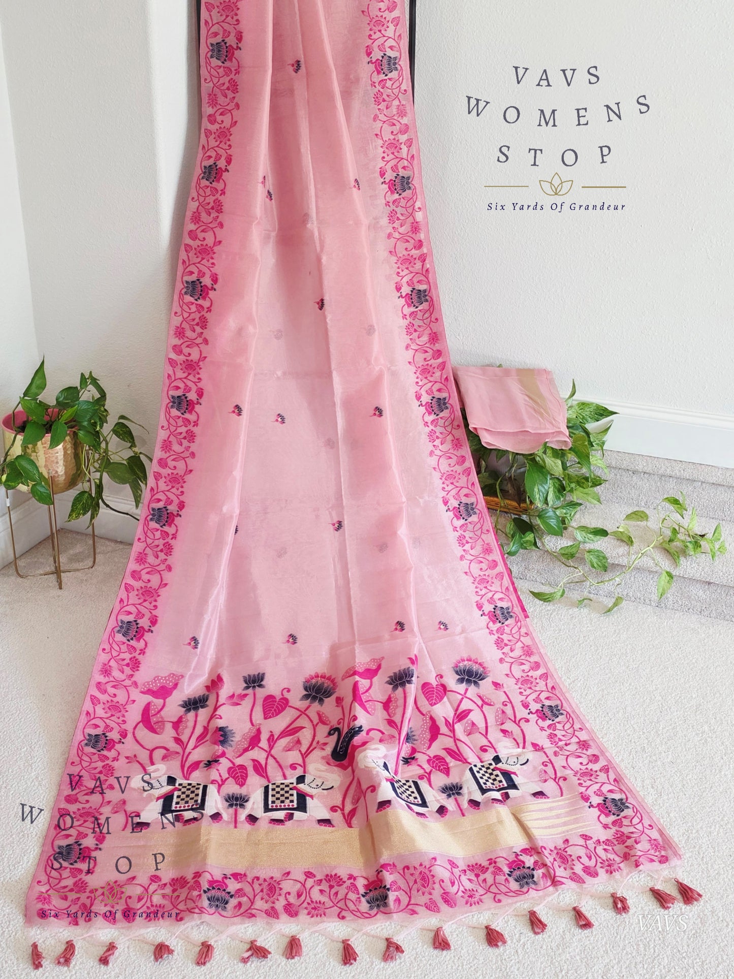 Semi Tissue Silk Cotton Jamdani Style Saree