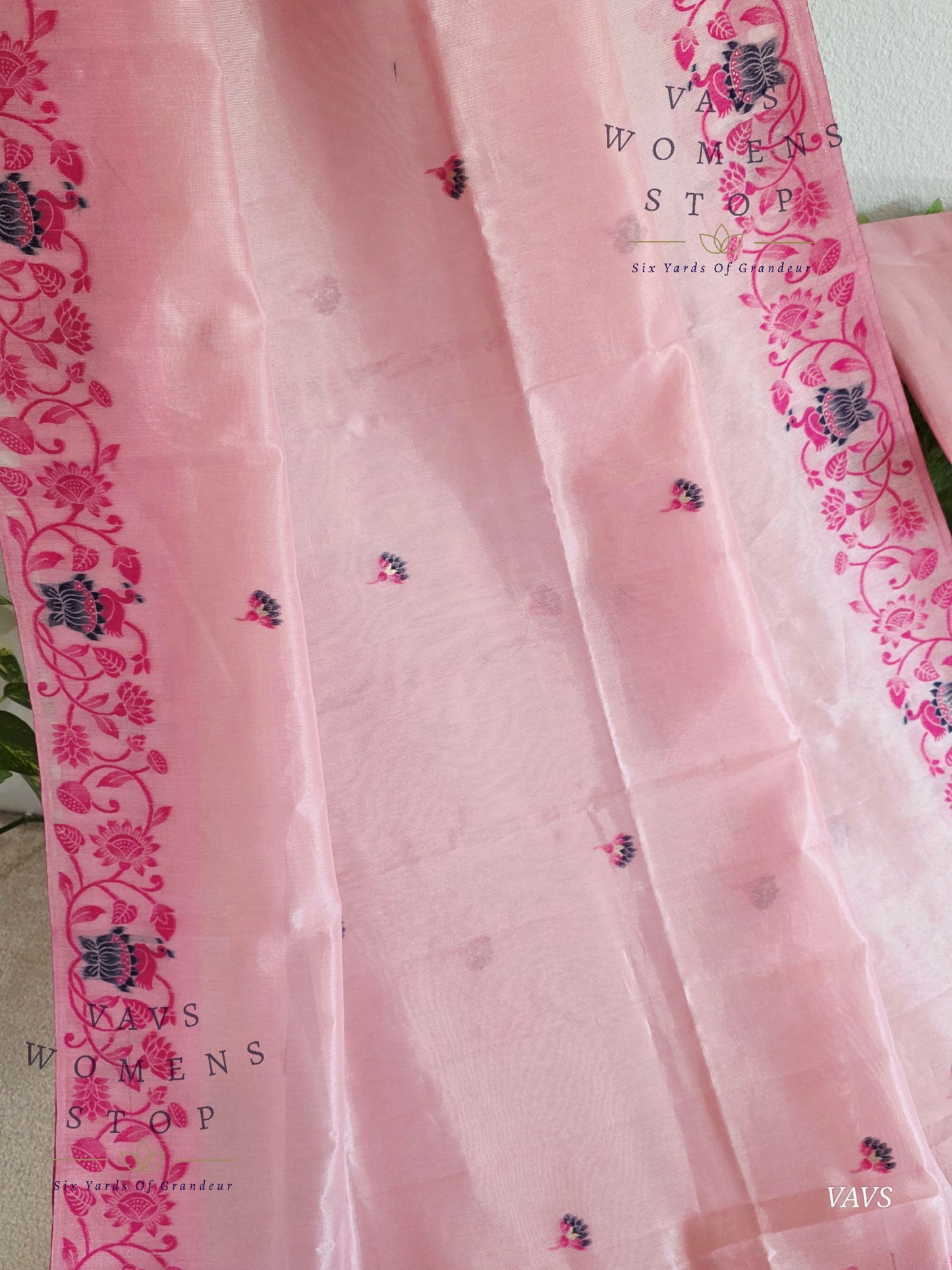 Semi Tissue Silk Cotton Jamdani Style Saree
