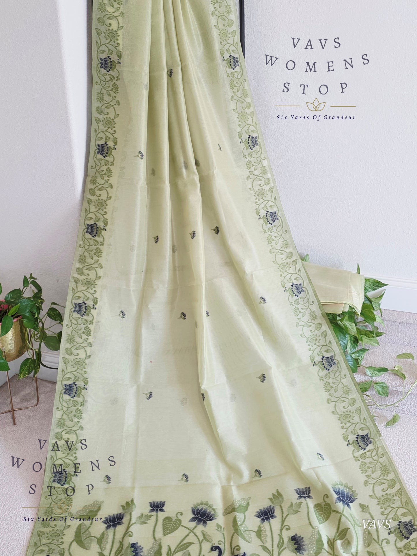 Semi Tissue Silk Cotton Jamdani Style Saree