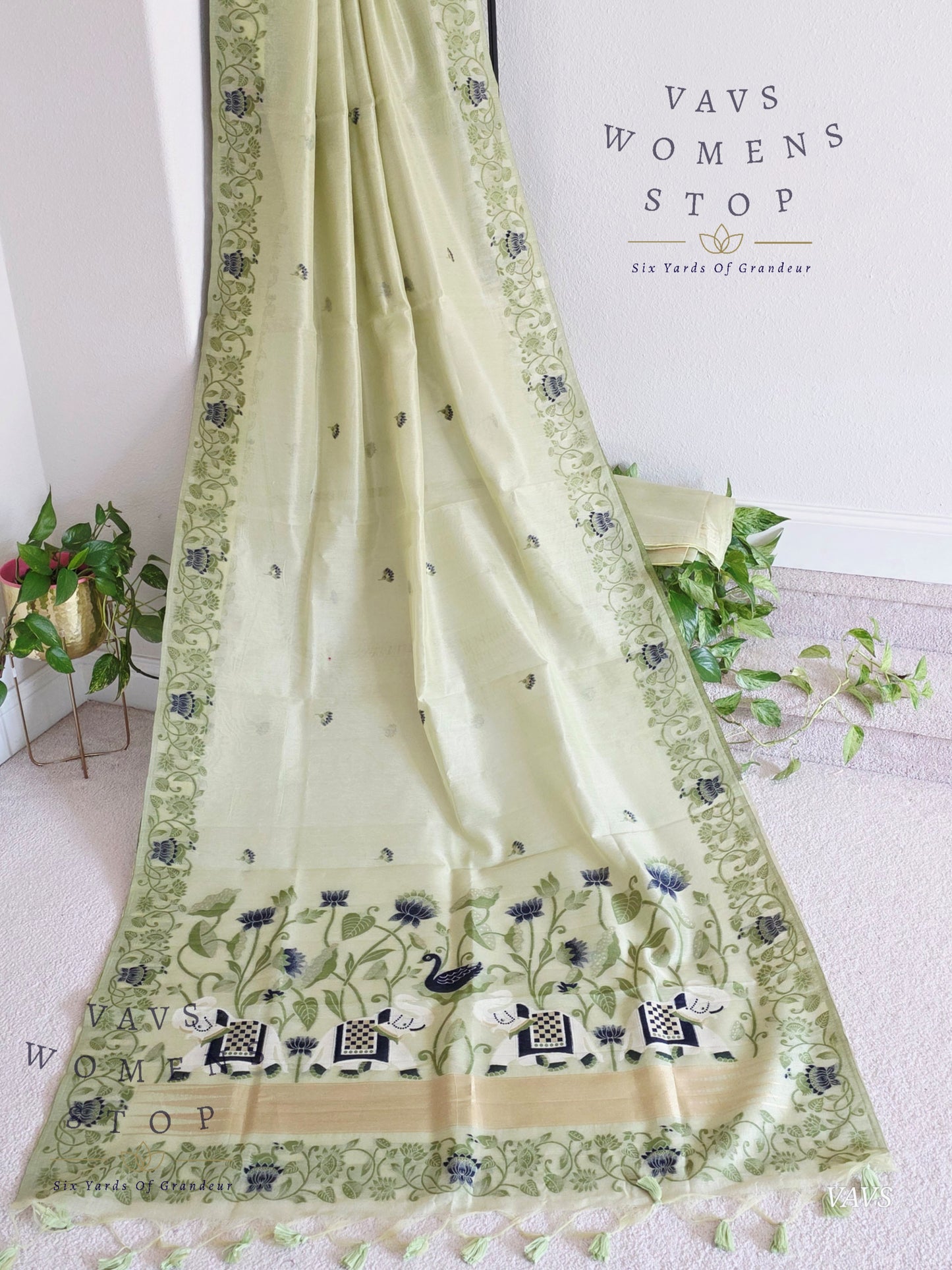 Semi Tissue Silk Cotton Jamdani Style Saree