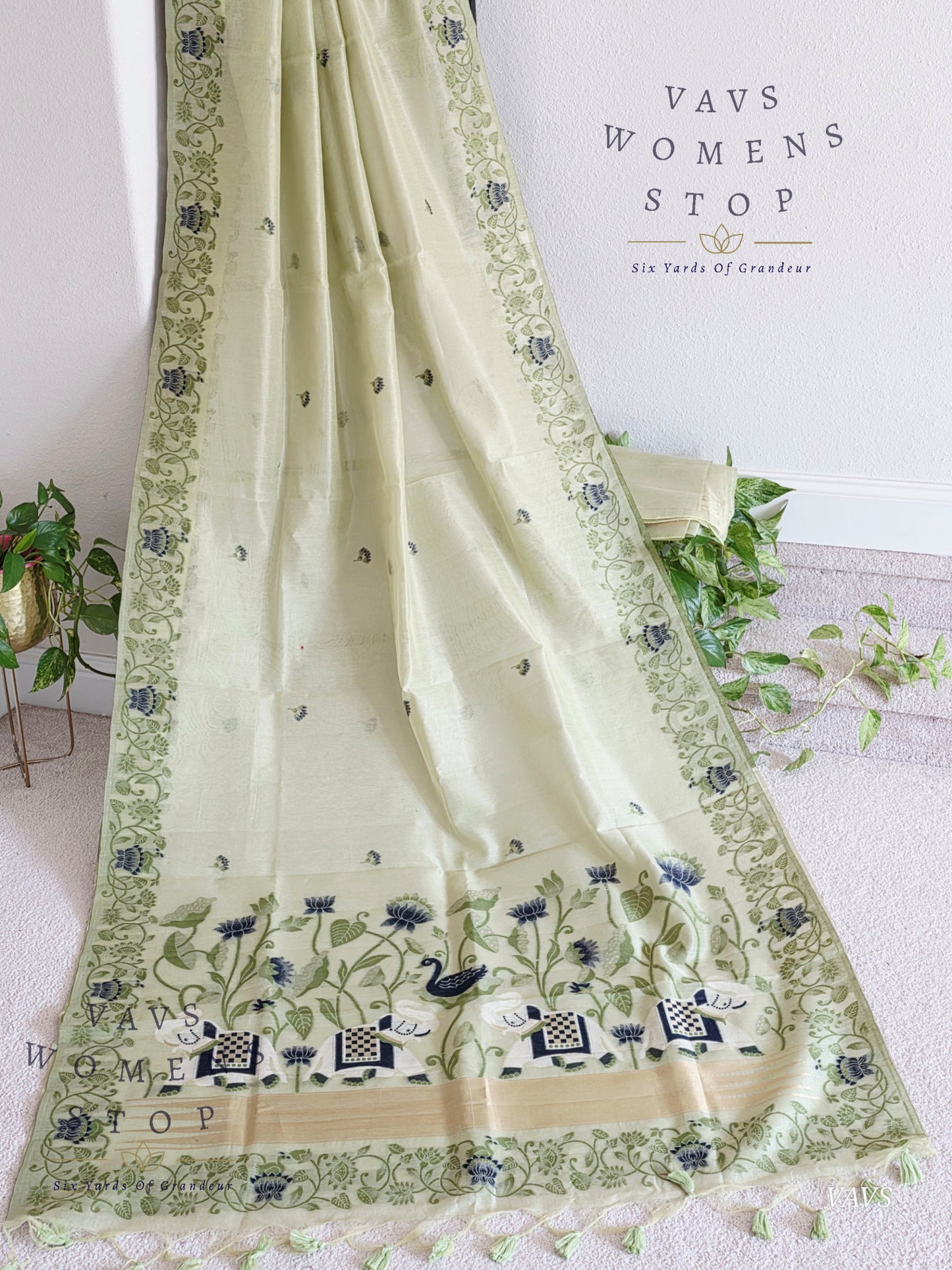 Semi Tissue Silk Cotton Jamdani Style Saree