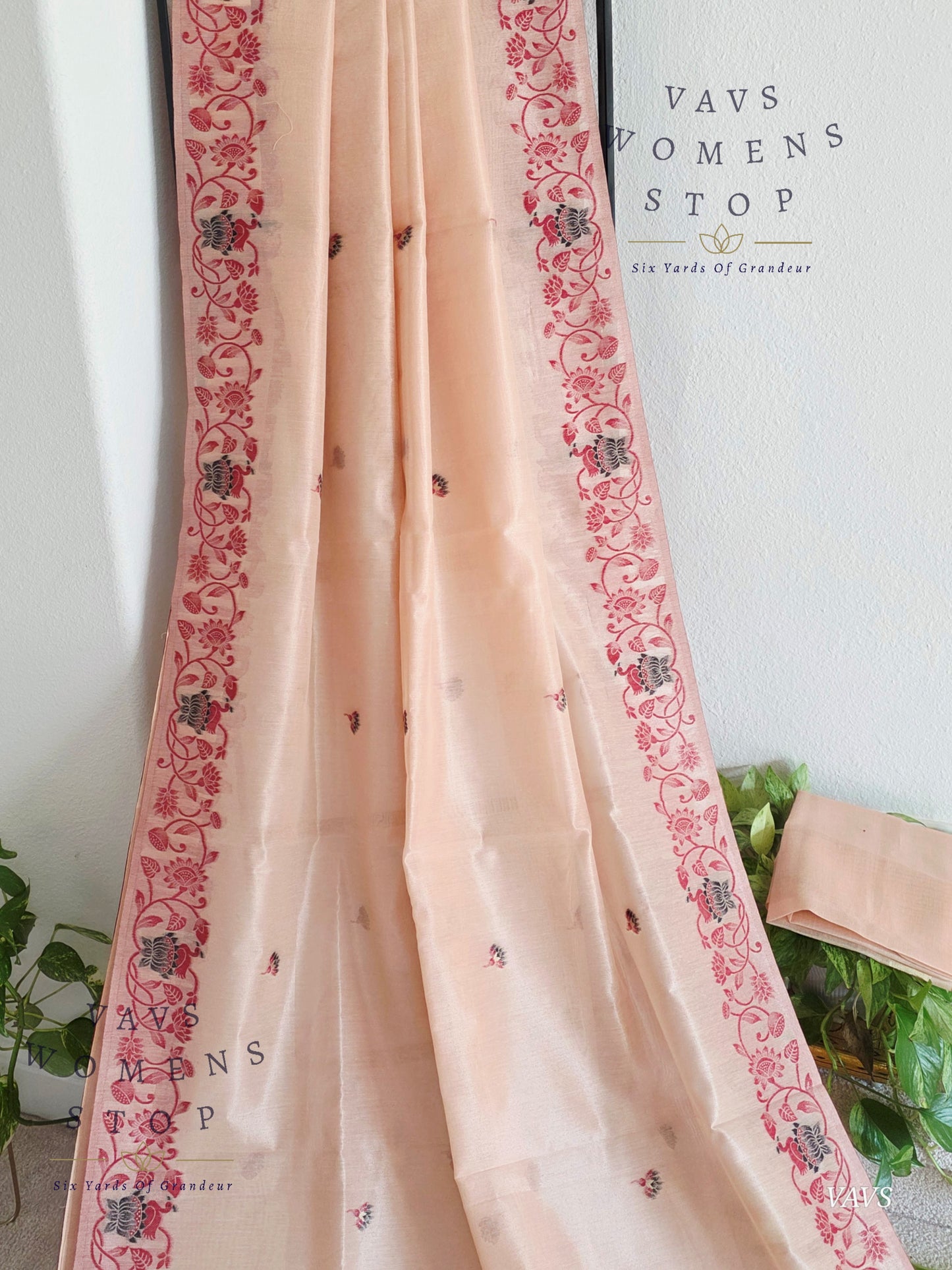 Semi Tissue Silk Cotton Jamdani Style Saree