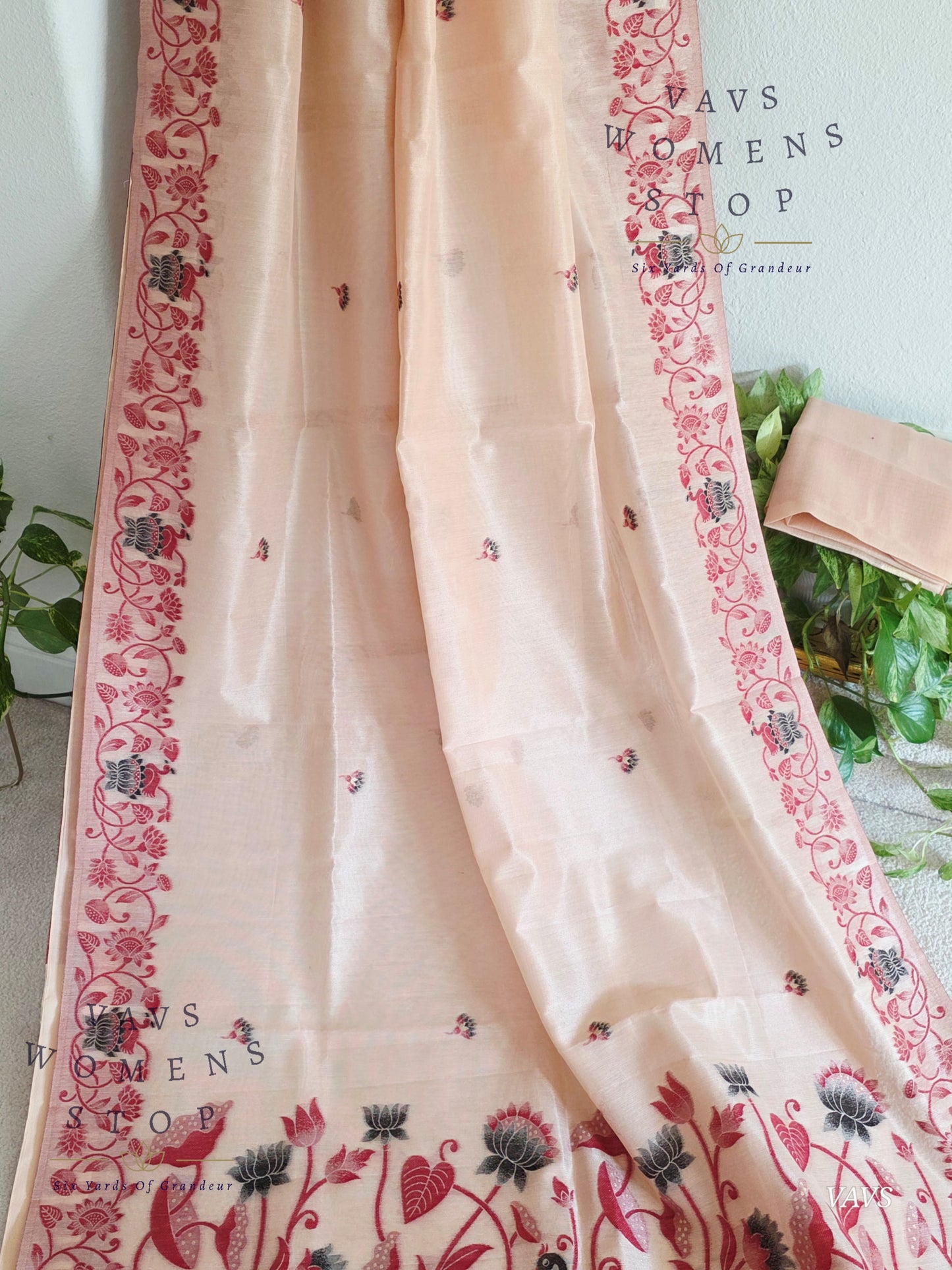 Semi Tissue Silk Cotton Jamdani Style Saree