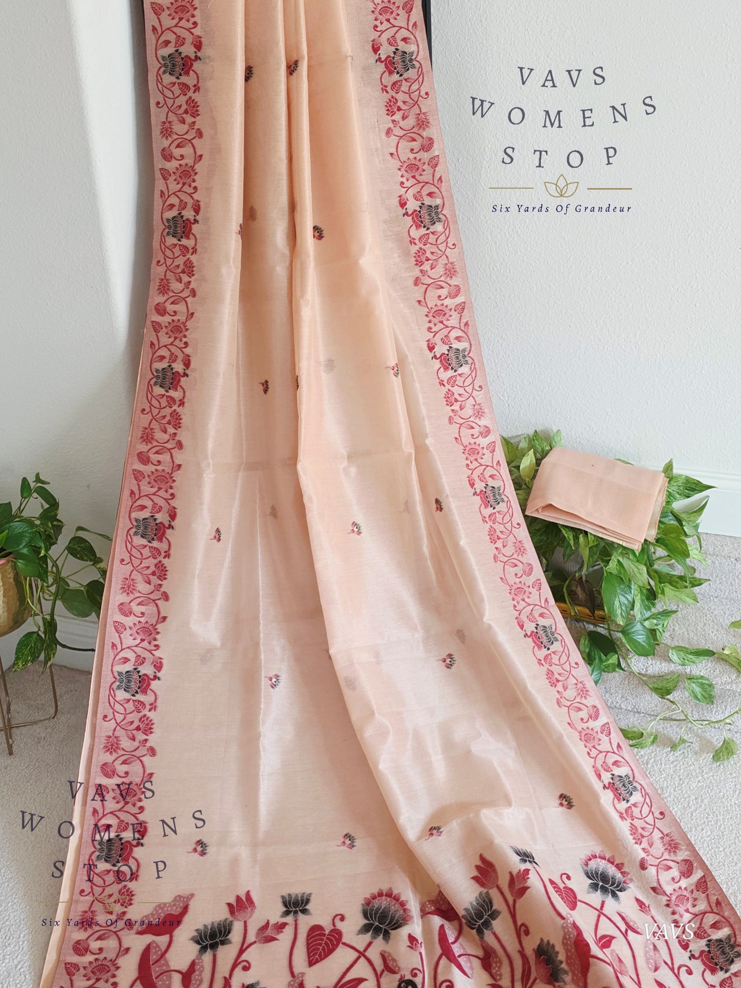 Semi Tissue Silk Cotton Jamdani Style Saree