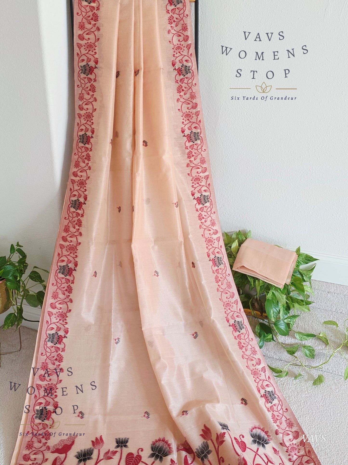 Semi Tissue Silk Cotton Jamdani Style Saree