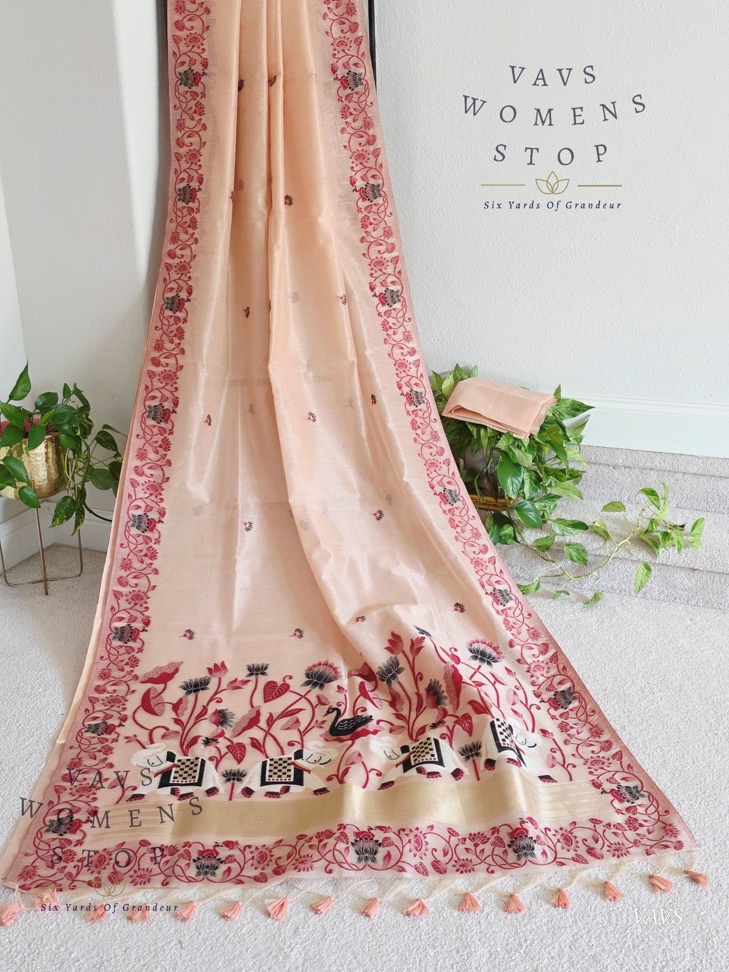 Semi Tissue Silk Cotton Jamdani Style Saree