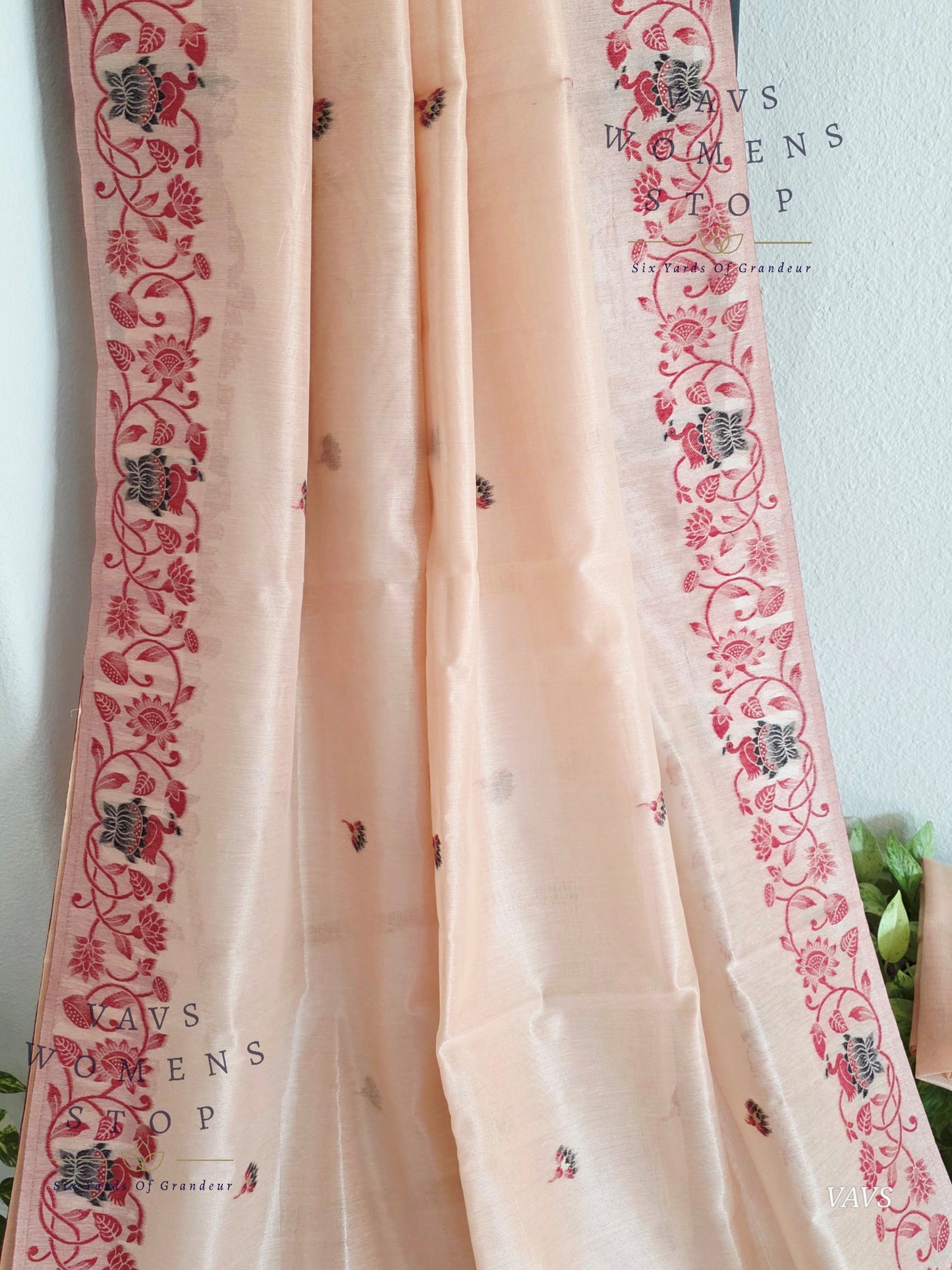 Semi Tissue Silk Cotton Jamdani Style Saree