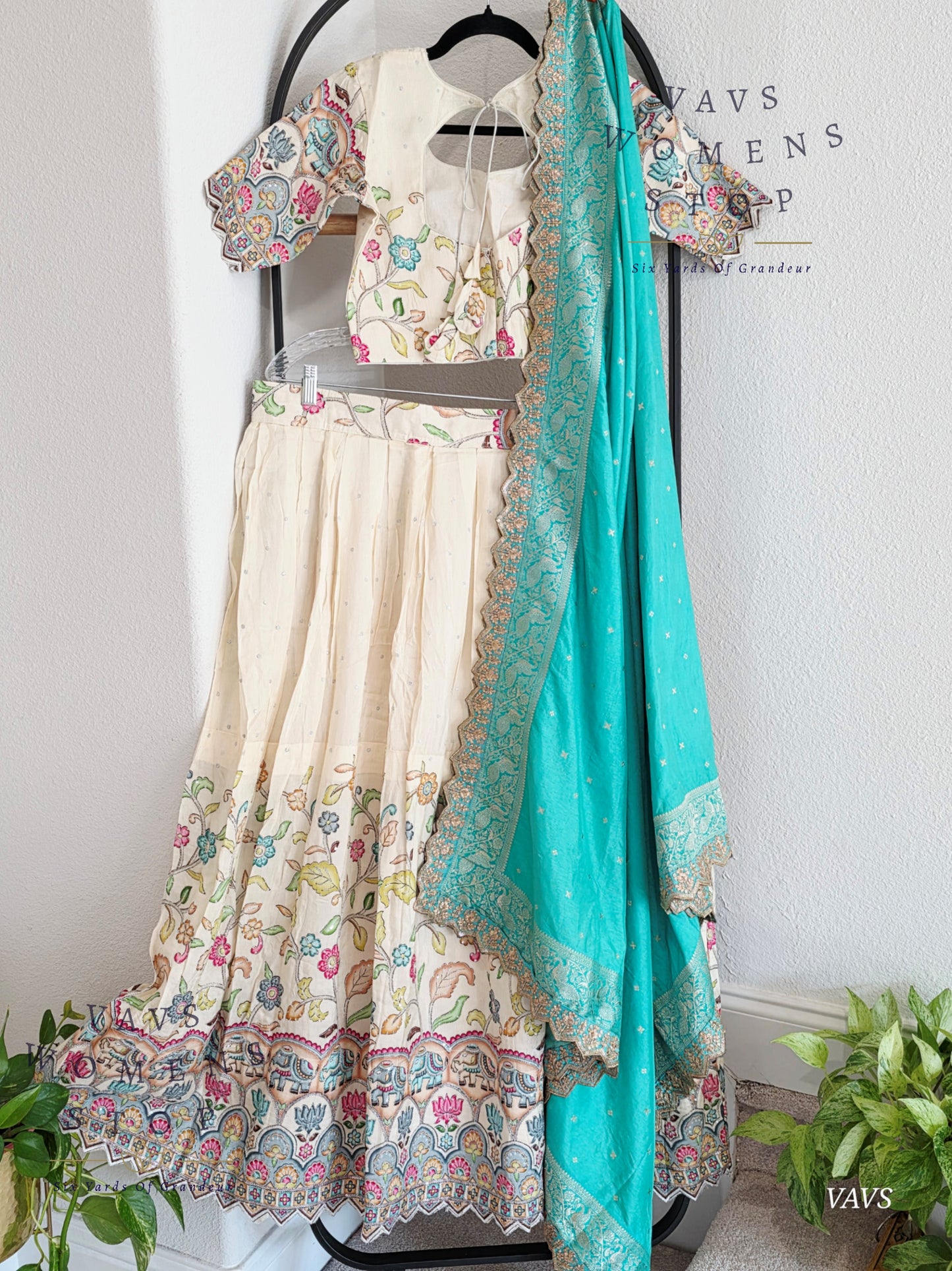 Munga Crepe Silk Designer Half Saree Set