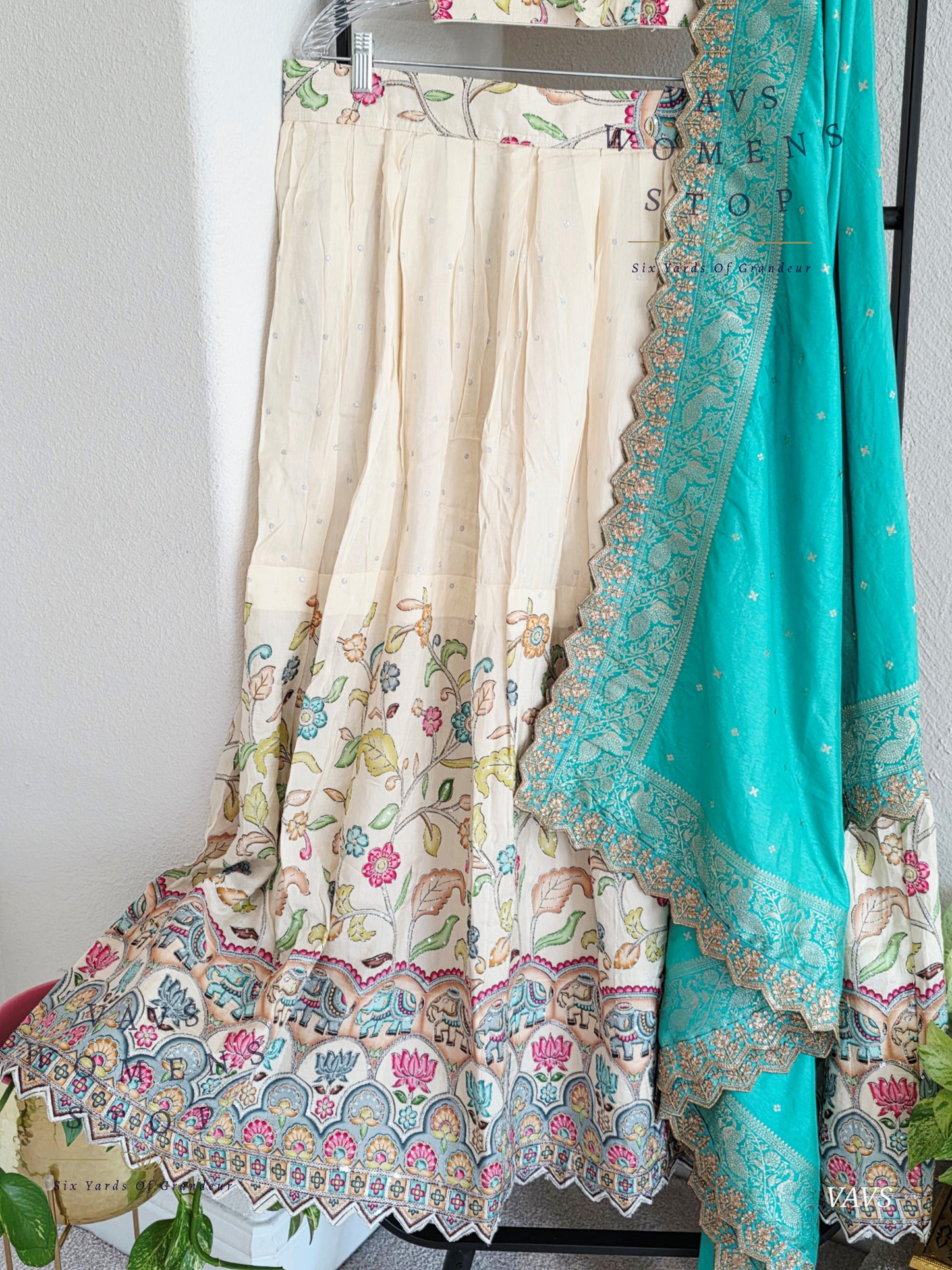 Munga Crepe Silk Designer Half Saree Set
