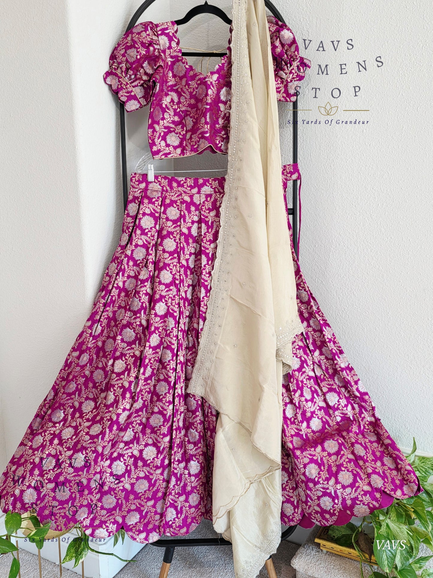 Designer Benarasi All Over Designer Half Saree Set