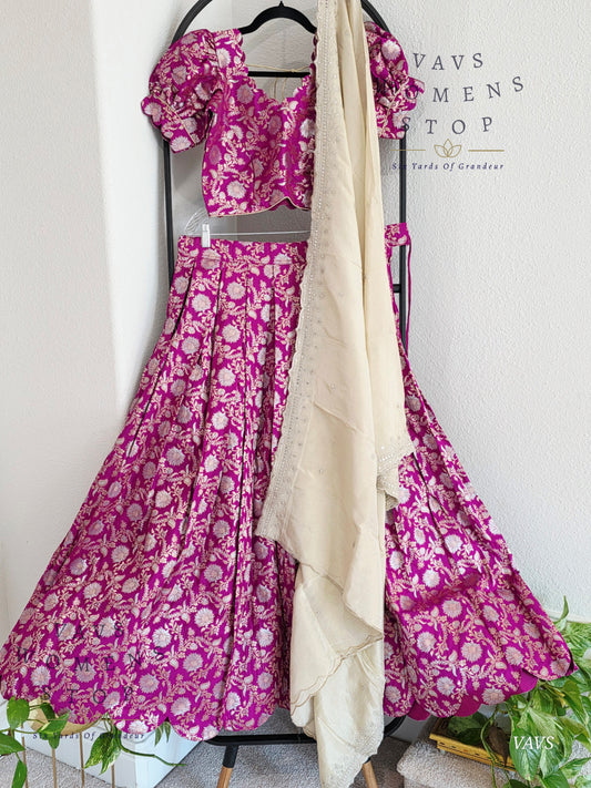 Designer Benarasi All Over Designer Half Saree Set