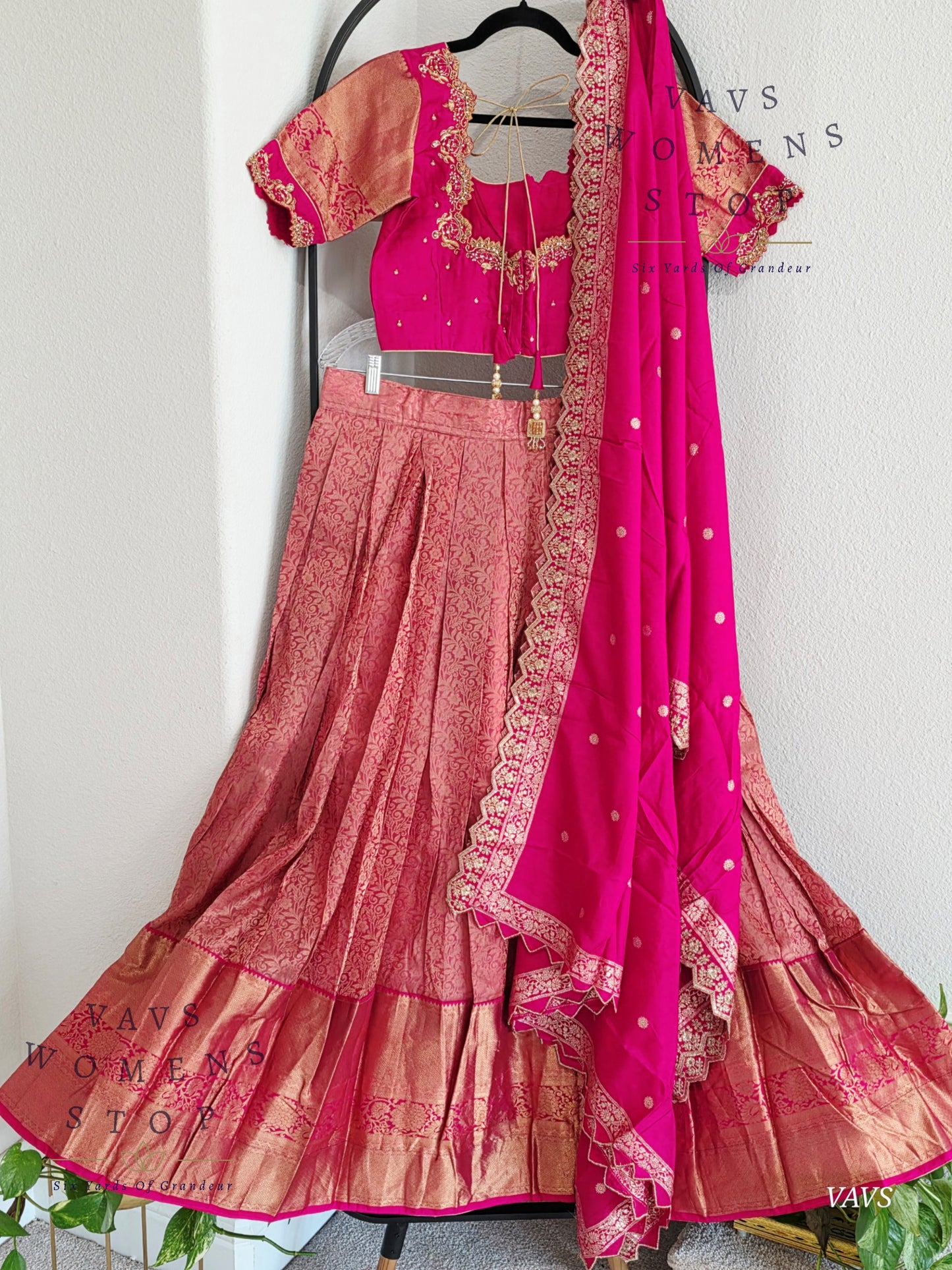 Pure Kanchi Pattu Silk Half Saree/Pattu Pavada Set