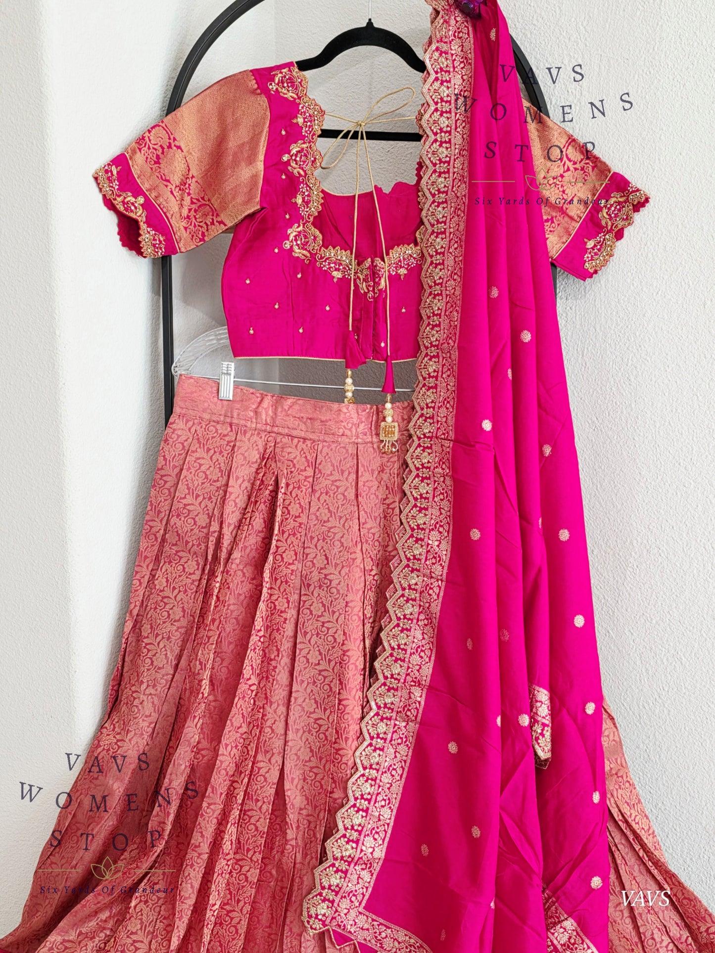 Pure Kanchi Pattu Silk Half Saree/Pattu Pavada Set