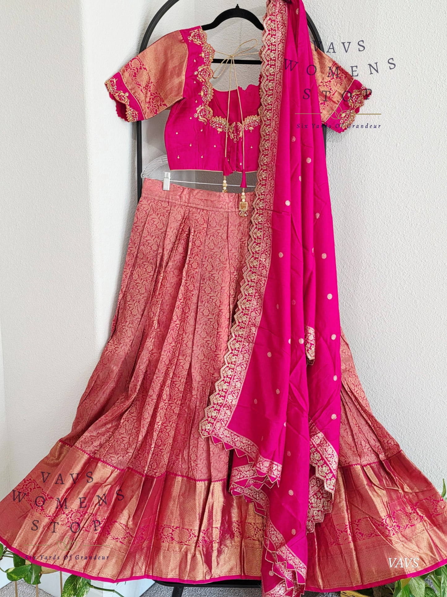 Pure Kanchi Pattu Silk Half Saree/Pattu Pavada Set