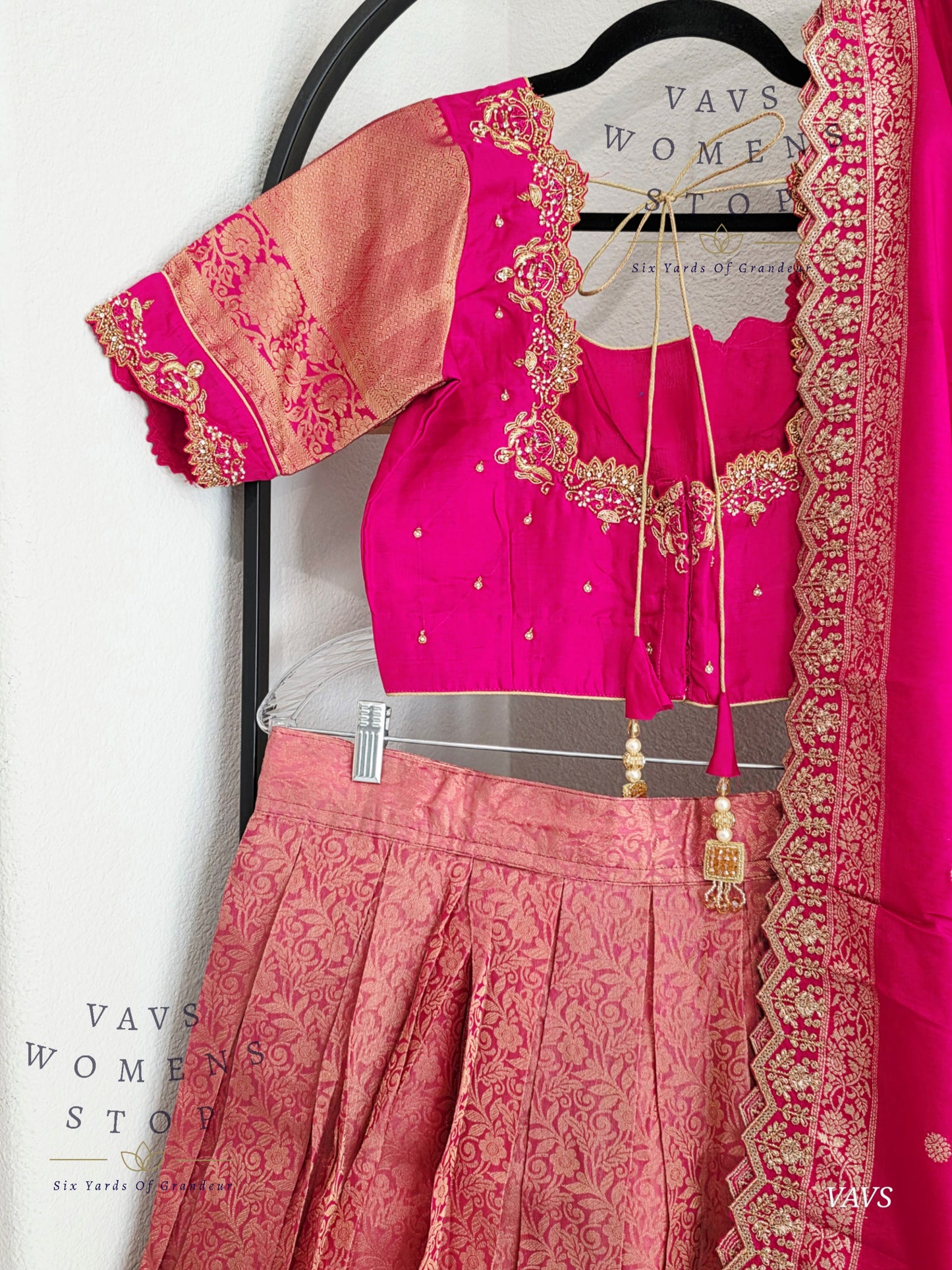 Pure Kanchi Pattu Silk Half Saree/Pattu Pavada Set