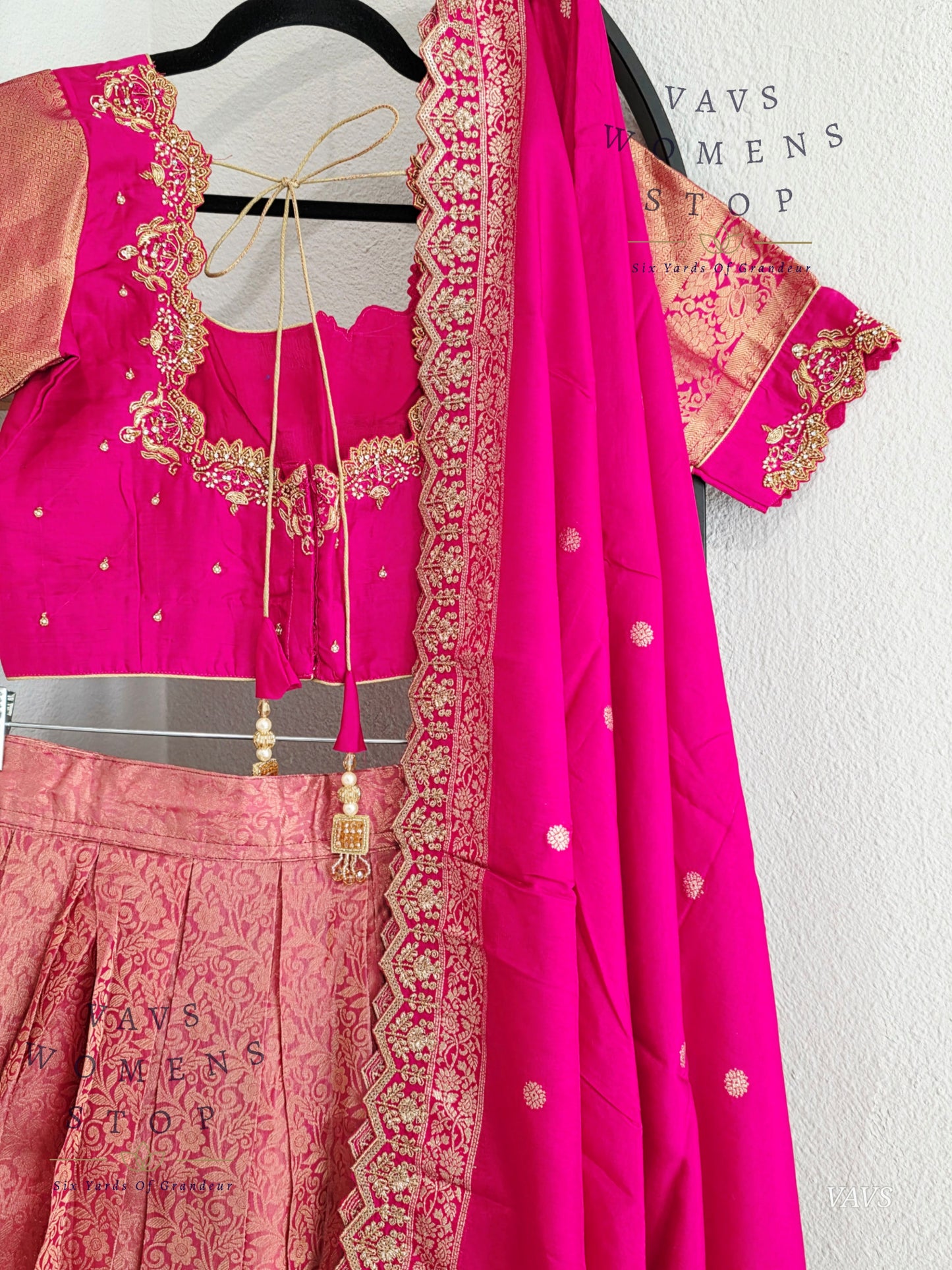 Pure Kanchi Pattu Silk Half Saree/Pattu Pavada Set