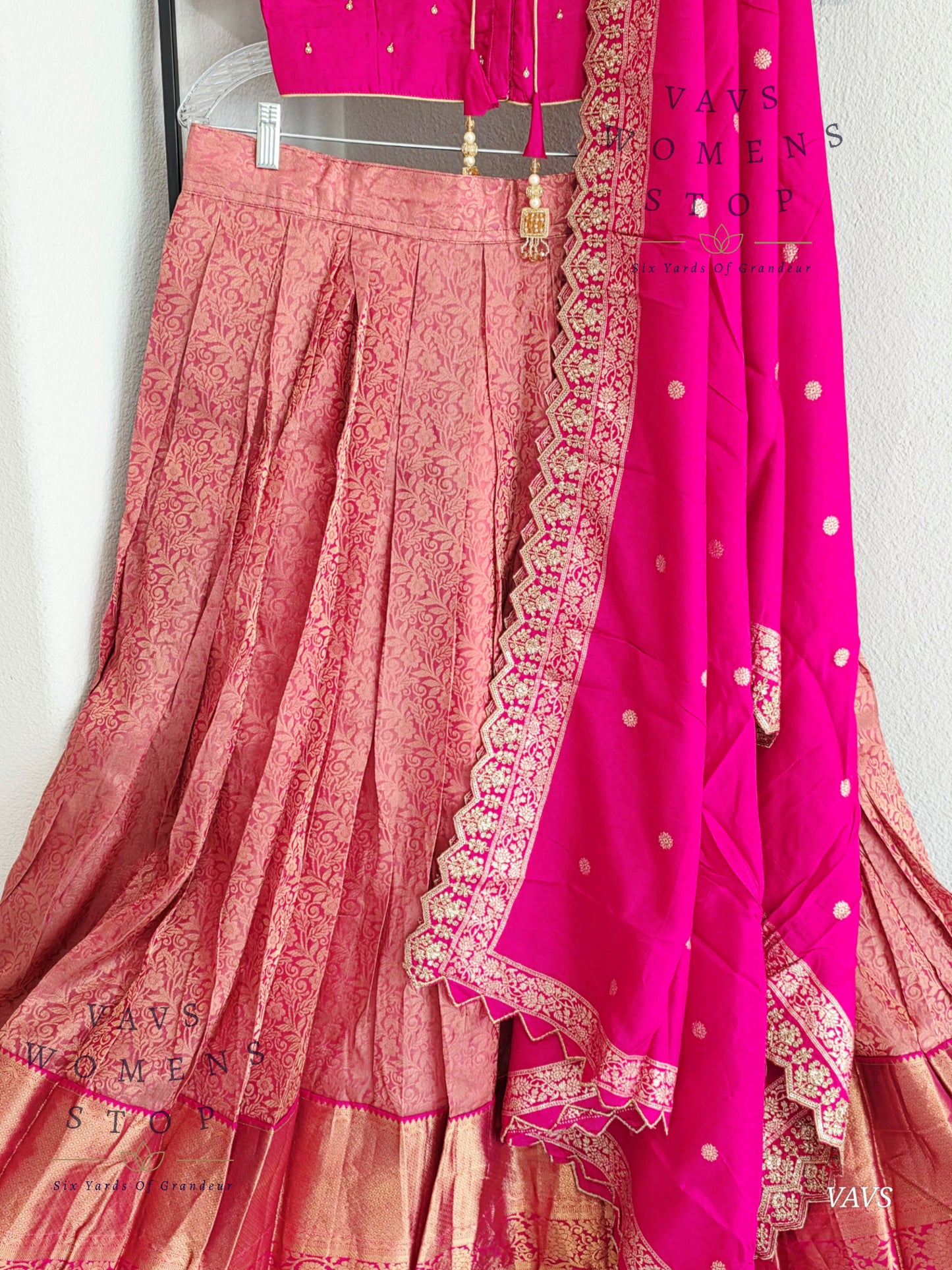 Pure Kanchi Pattu Silk Half Saree/Pattu Pavada Set