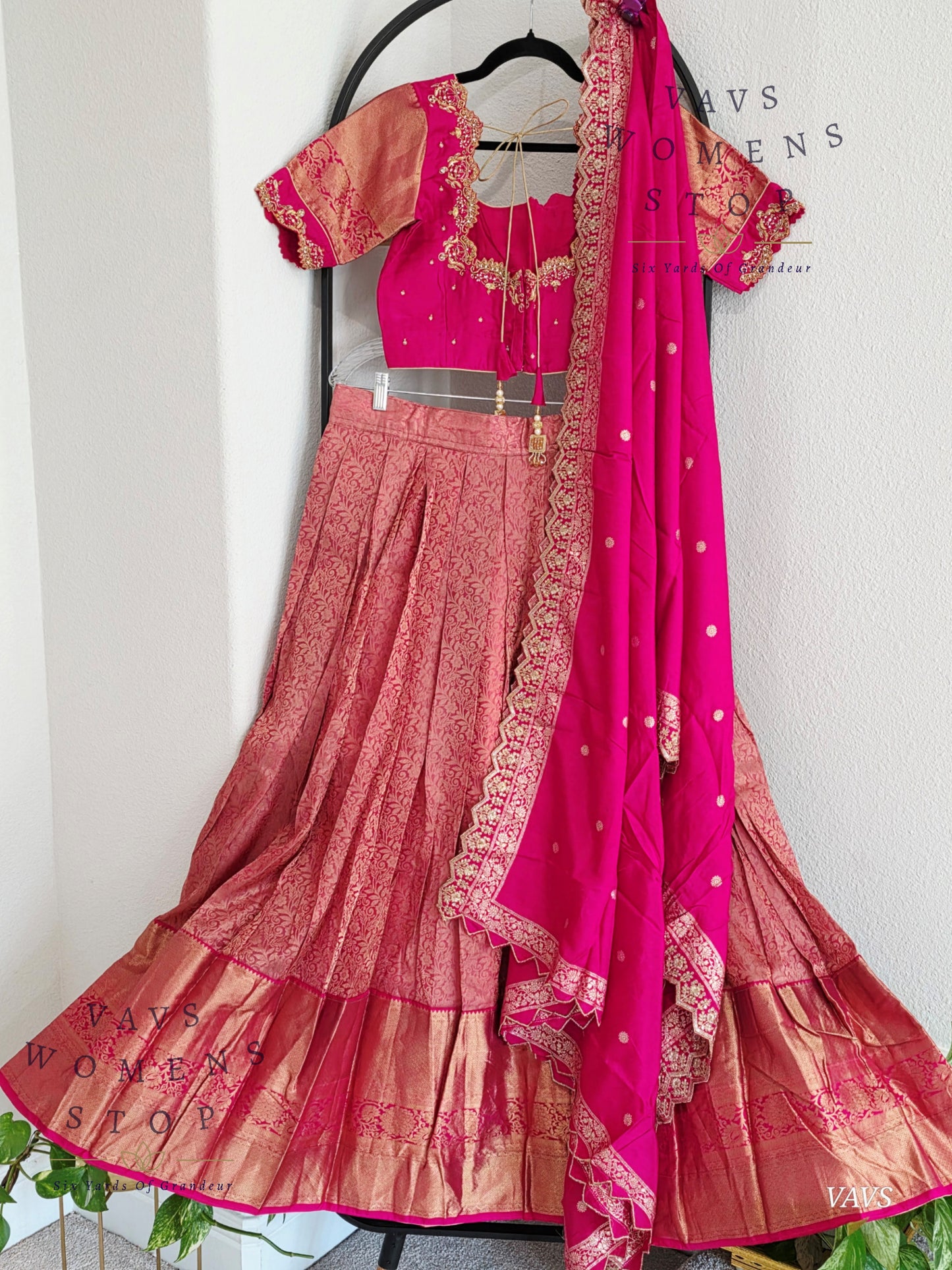 Pure Kanchi Pattu Silk Half Saree/Pattu Pavada Set