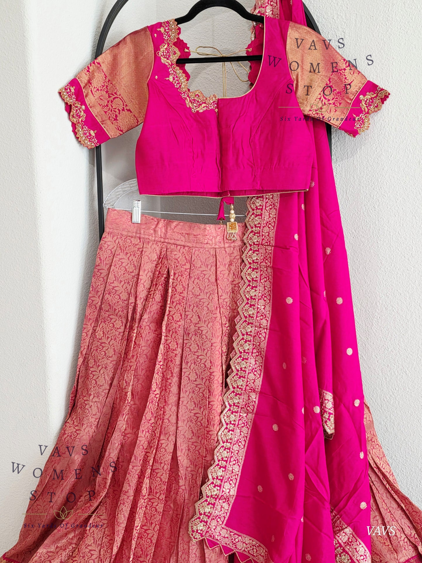 Pure Kanchi Pattu Silk Half Saree/Pattu Pavada Set