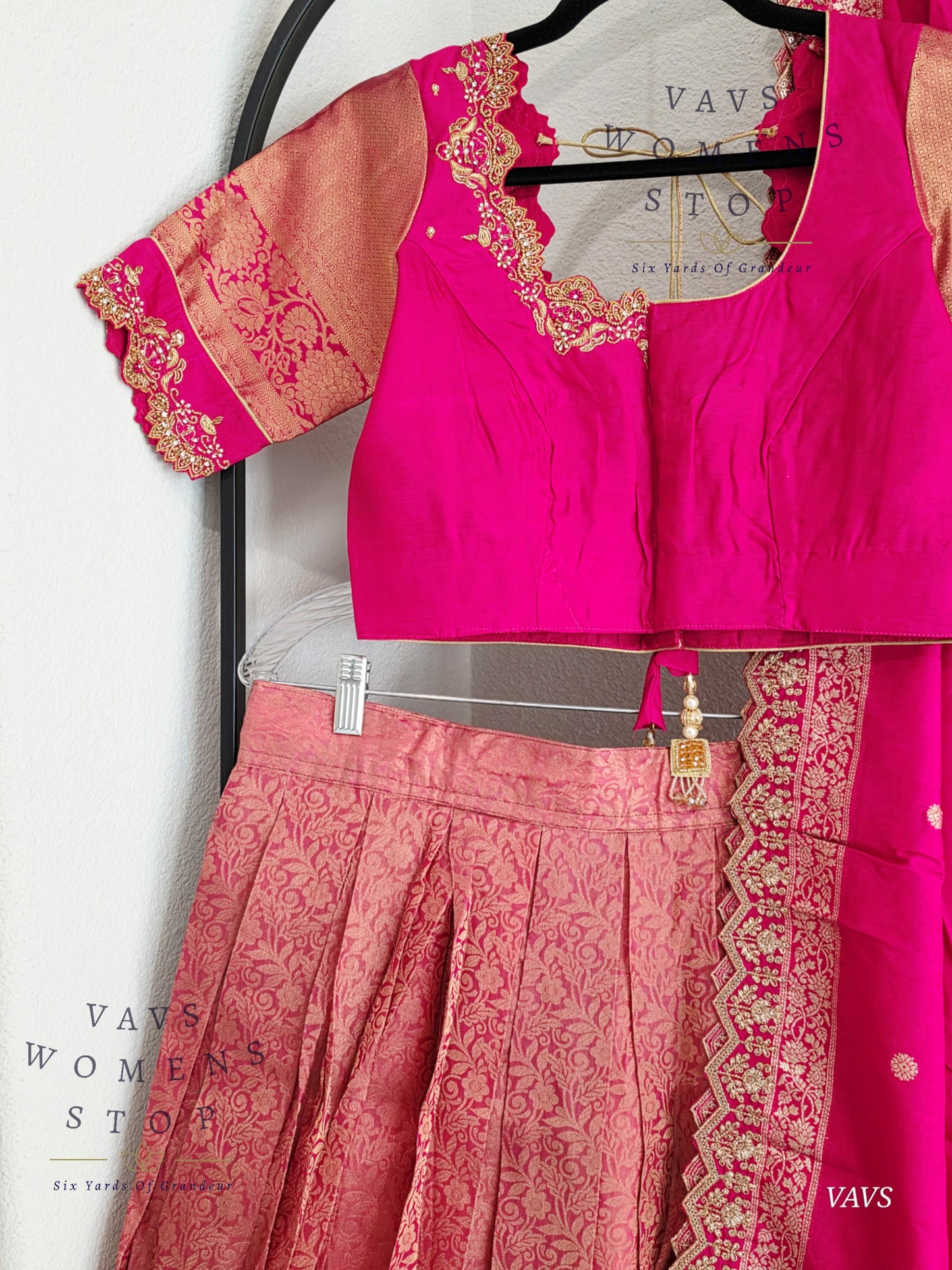 Pure Kanchi Pattu Silk Half Saree/Pattu Pavada Set