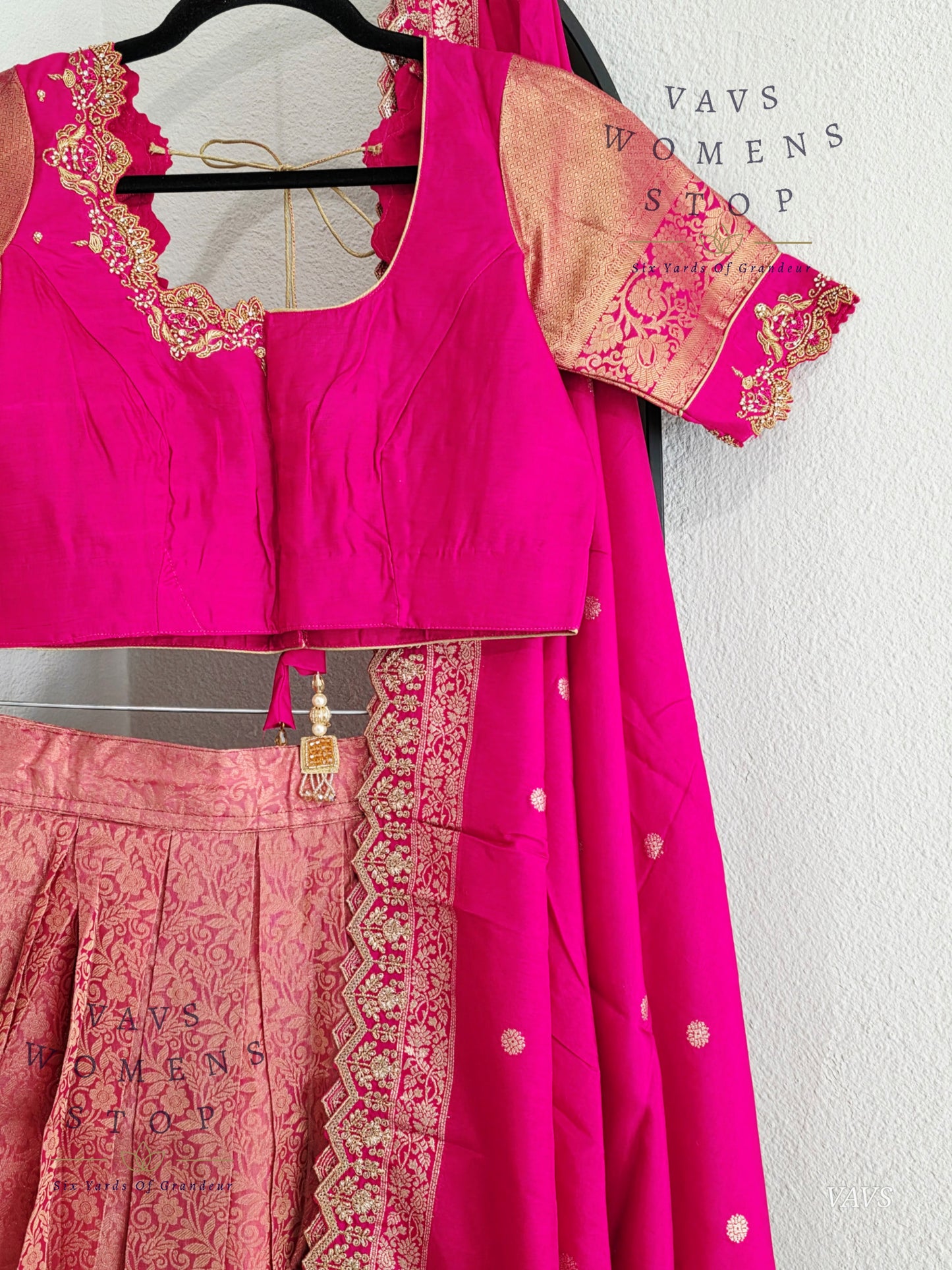 Pure Kanchi Pattu Silk Half Saree/Pattu Pavada Set